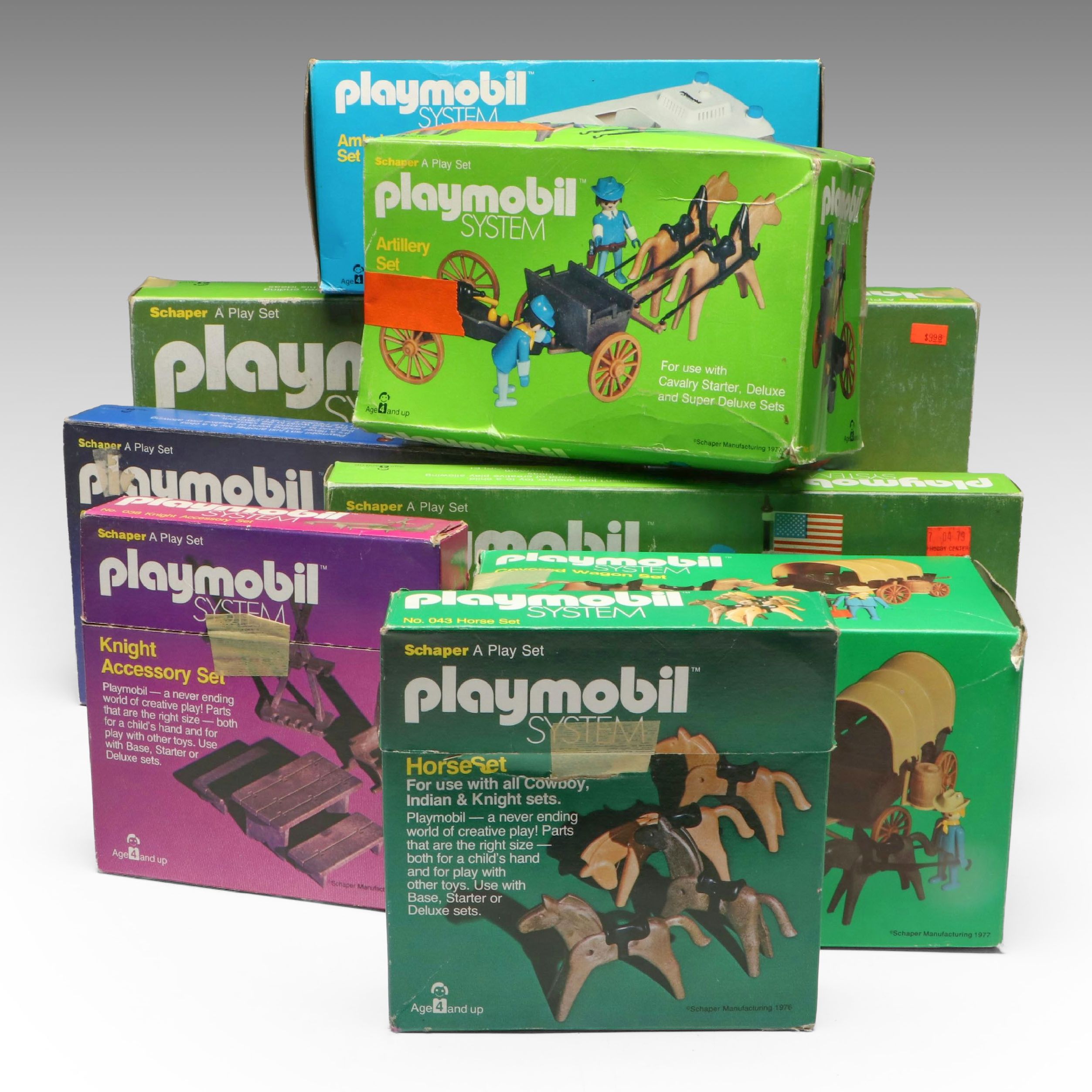 Playmobil Covered Wagon, Construction Workers, and More Vintage Toy Sets