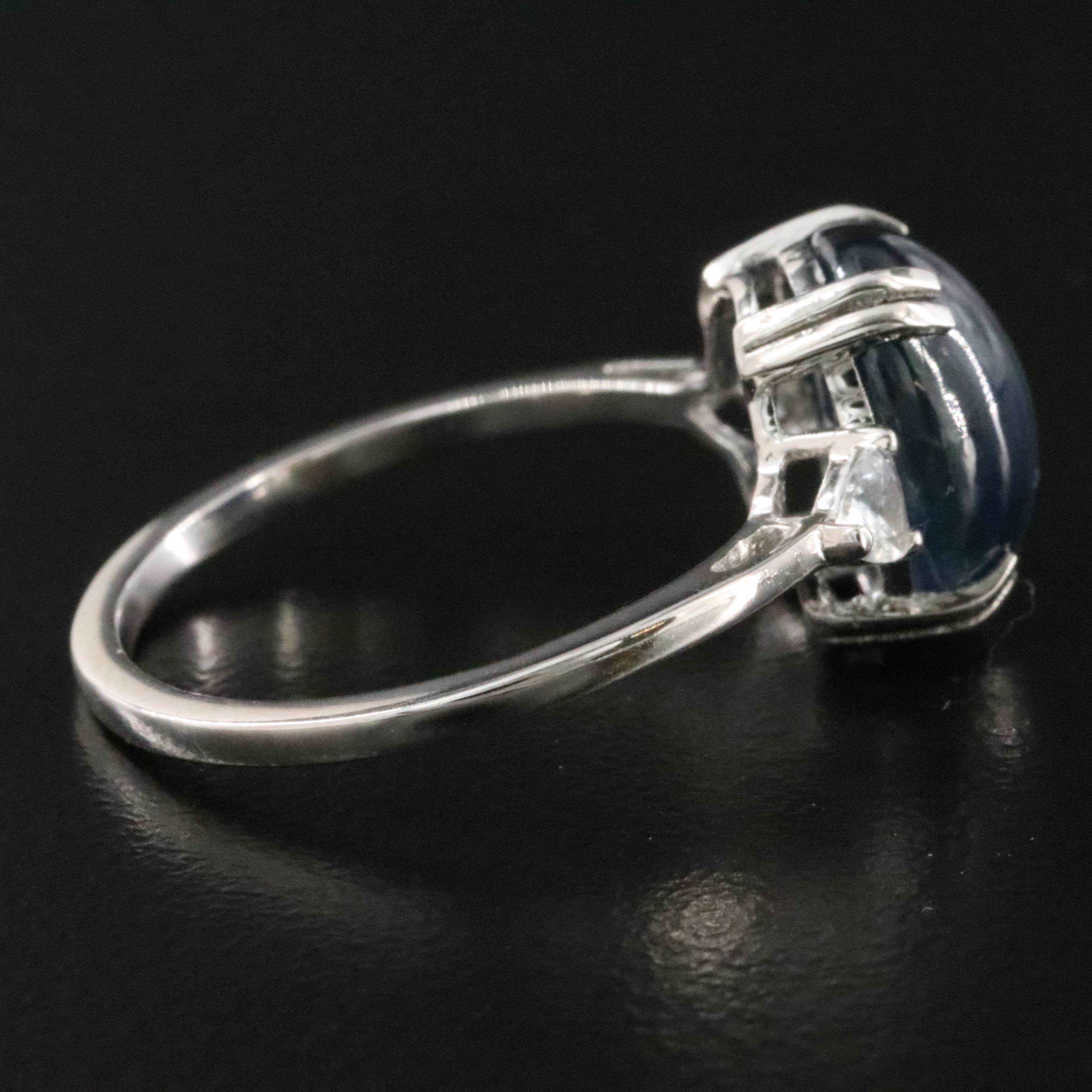 Platinum 5.23 CT Sapphire and White Sapphire Ring