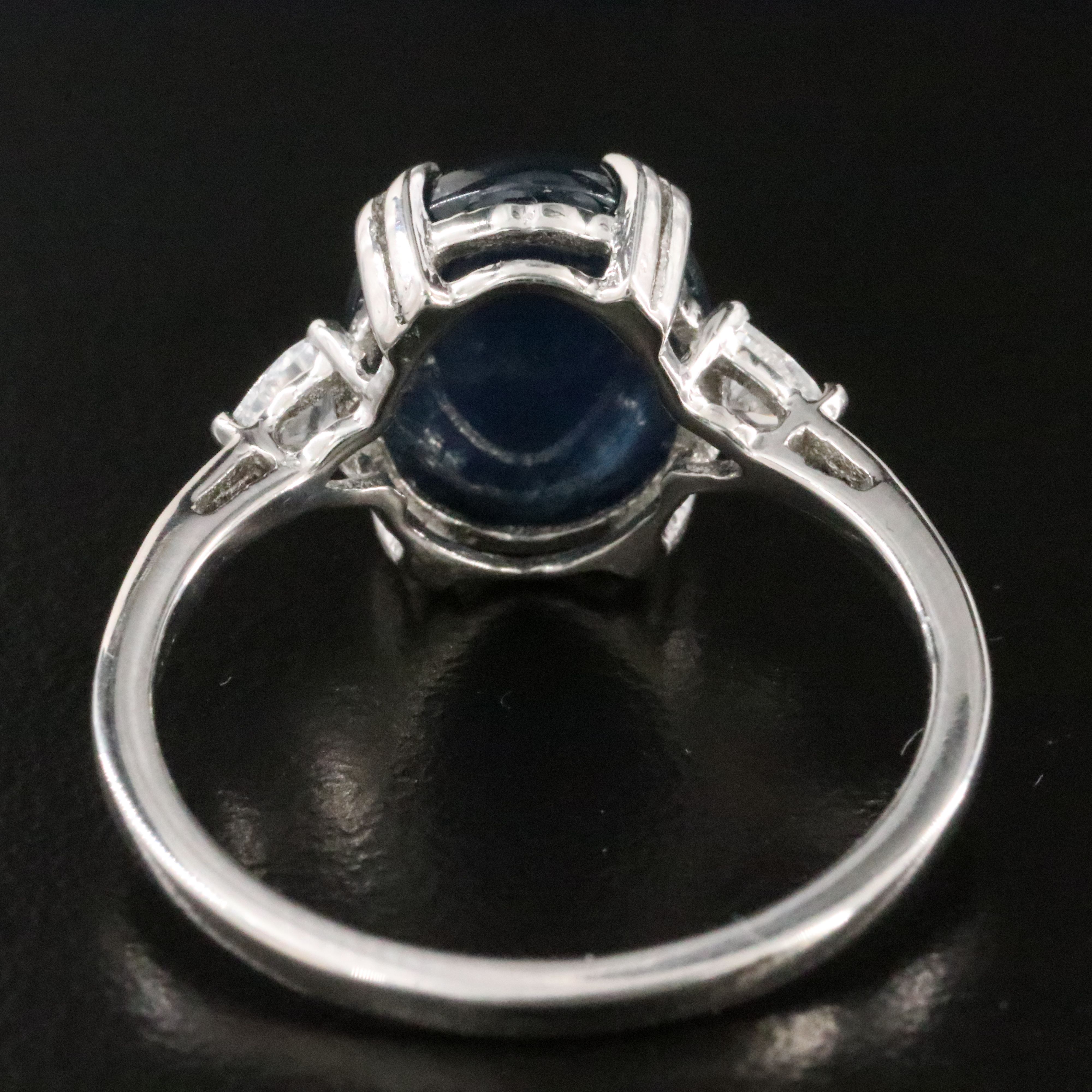 Platinum 5.23 CT Sapphire and White Sapphire Ring
