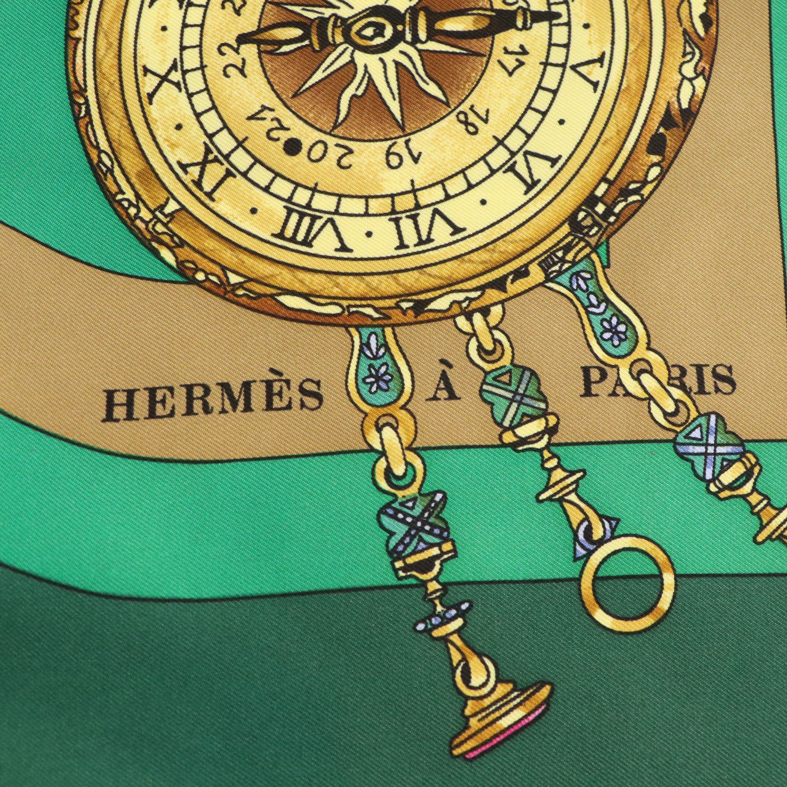 Hermès "Parmi Les Fleurs, Je Compte Les Heures" Scarf 90 in Silk Twill