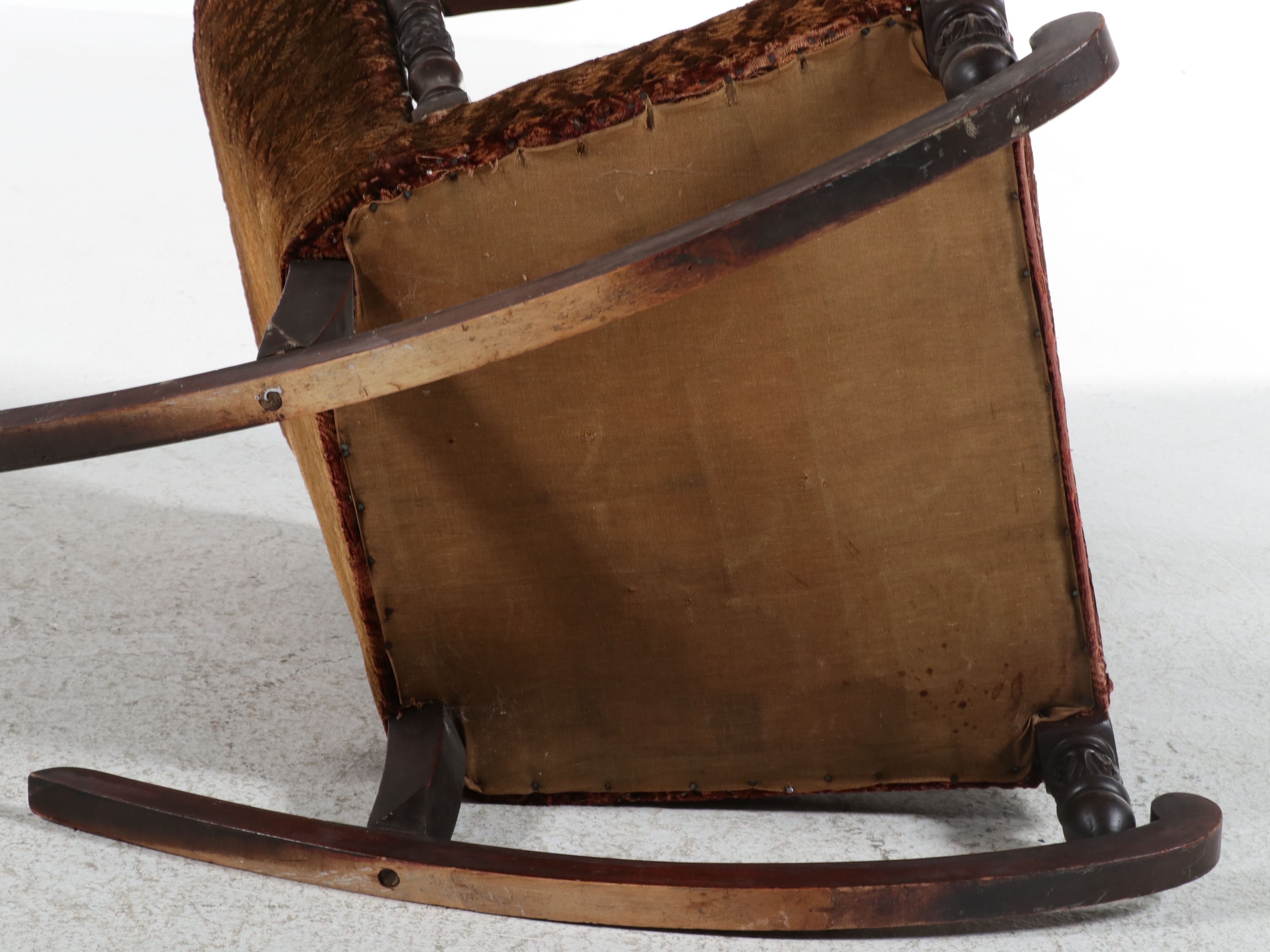 Victorian Carved Walnut Rocking Chair, Late 19th Century