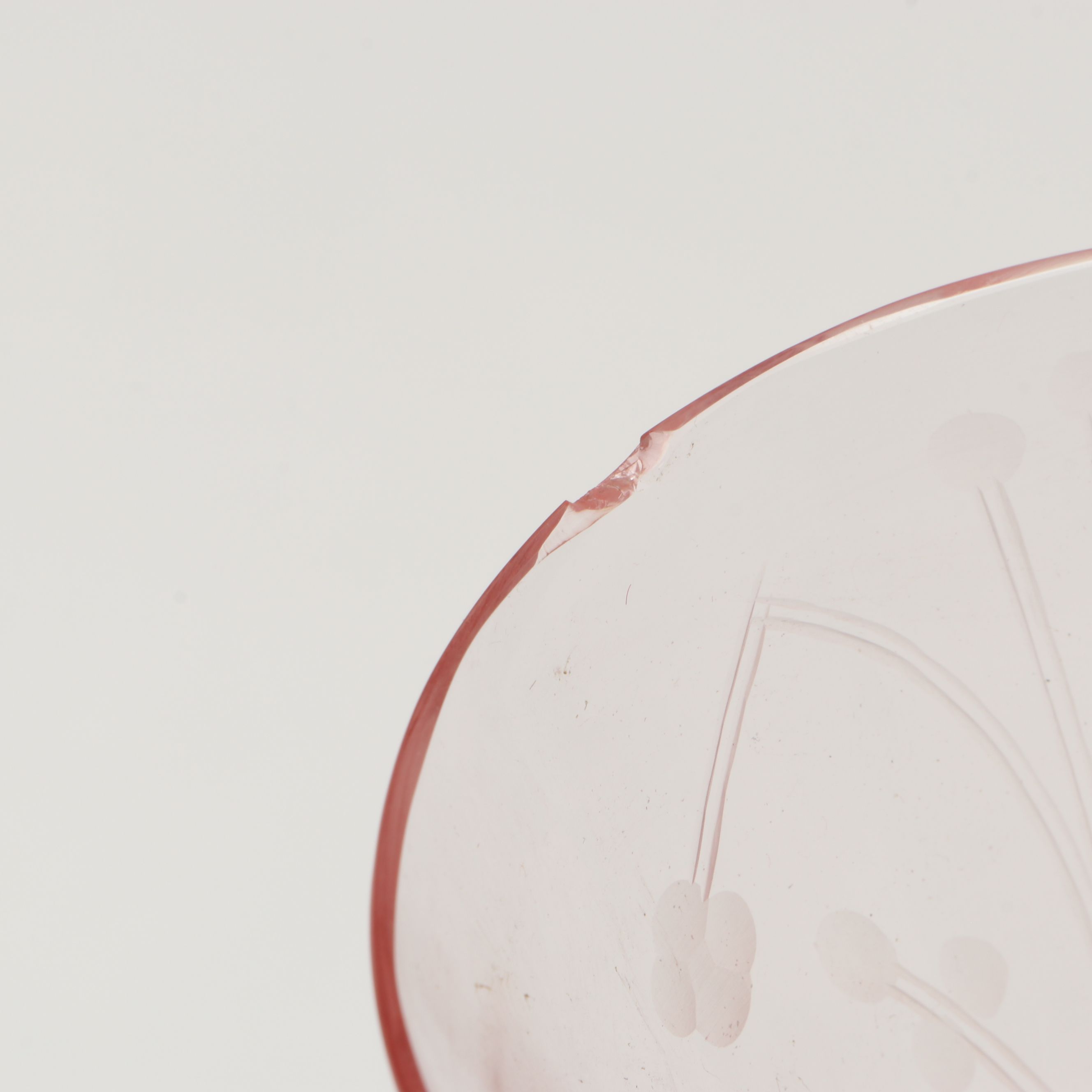 Tiffin-Franciscan Pink Art Glass Water Goblets, 1930s