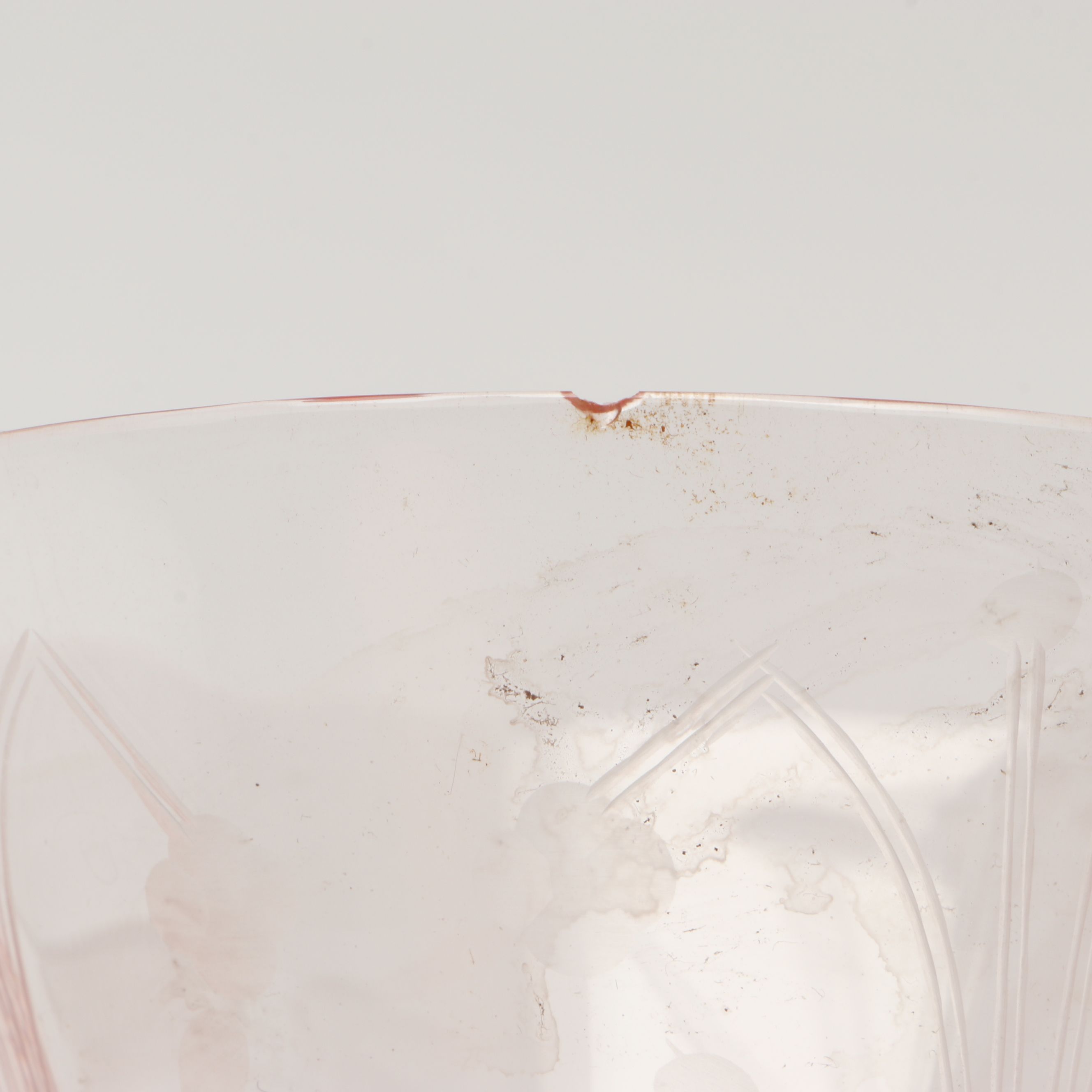 Tiffin-Franciscan Pink Art Glass Water Goblets, 1930s