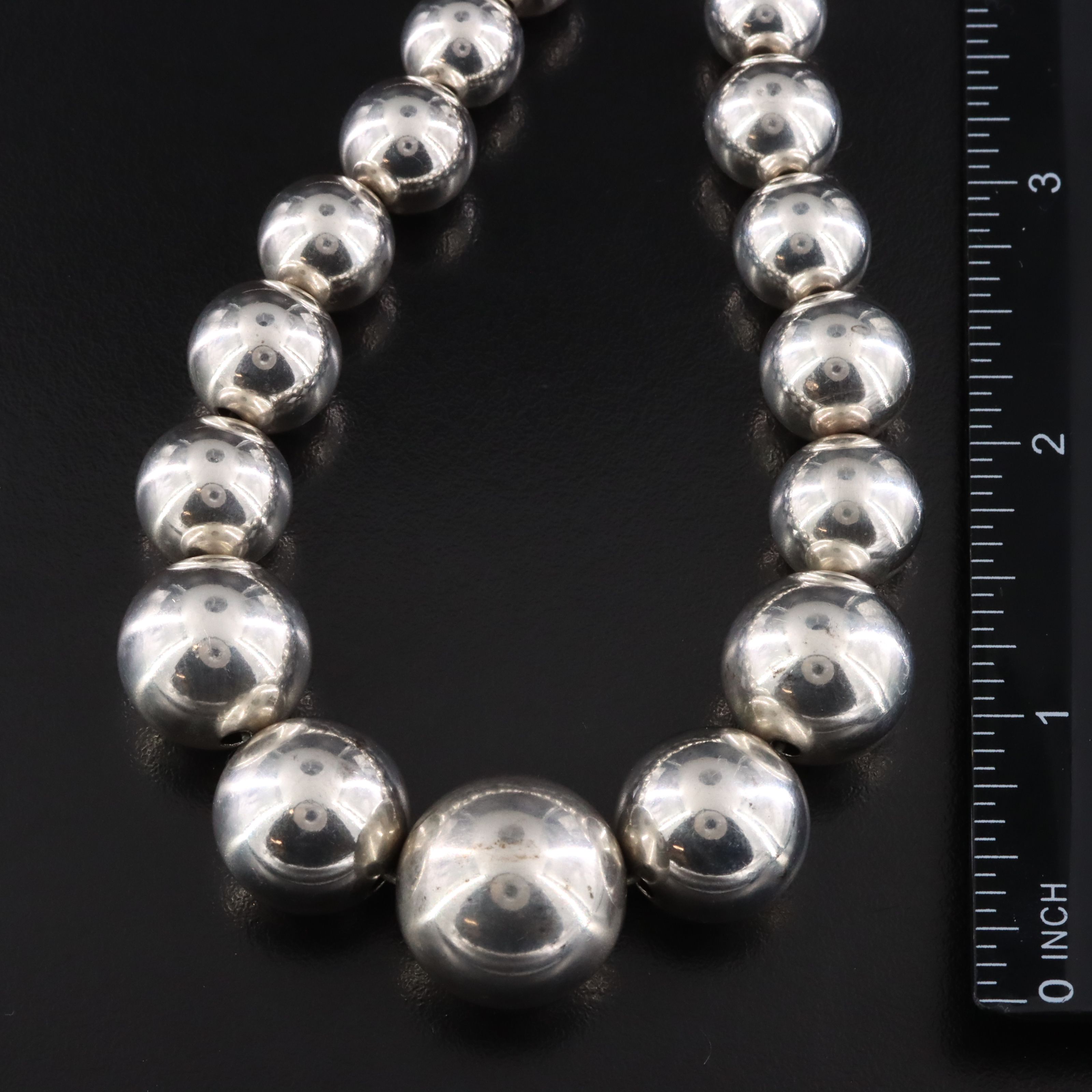 Sterling Graduated Bead Necklace