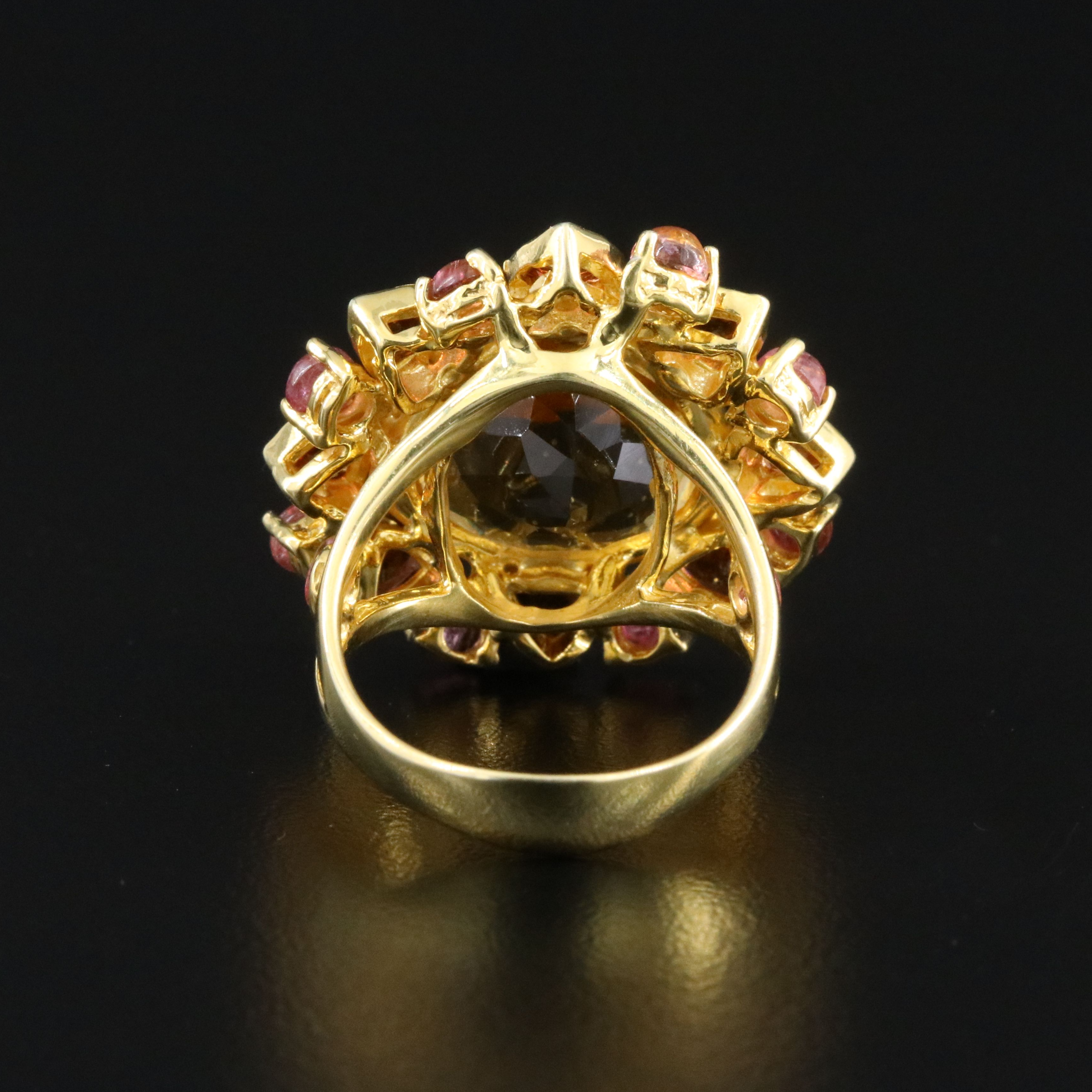 Sterling Citrine, Garnet, and Tourmaline Ring