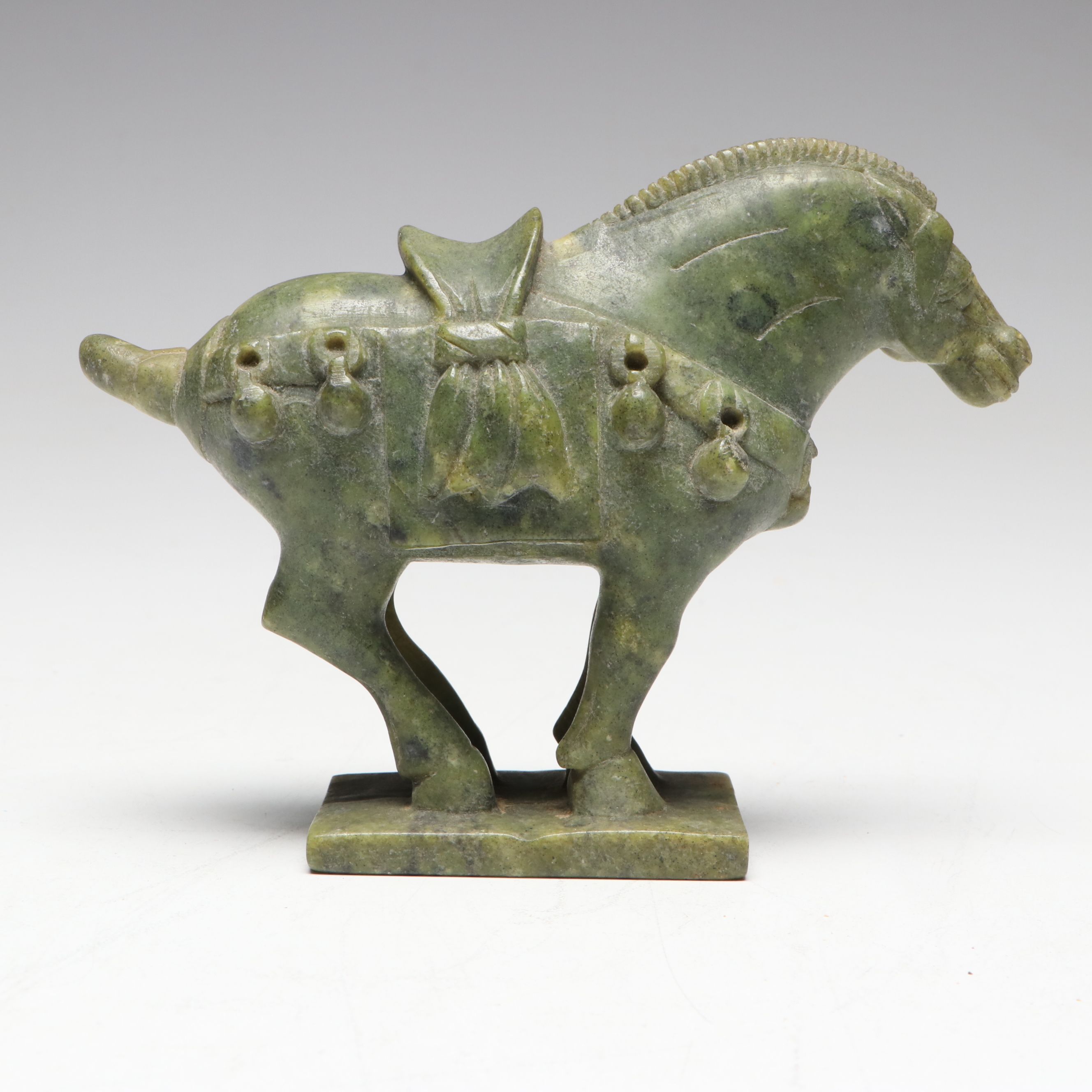 Tang Dynasty Style Carved Serpentine Horse
