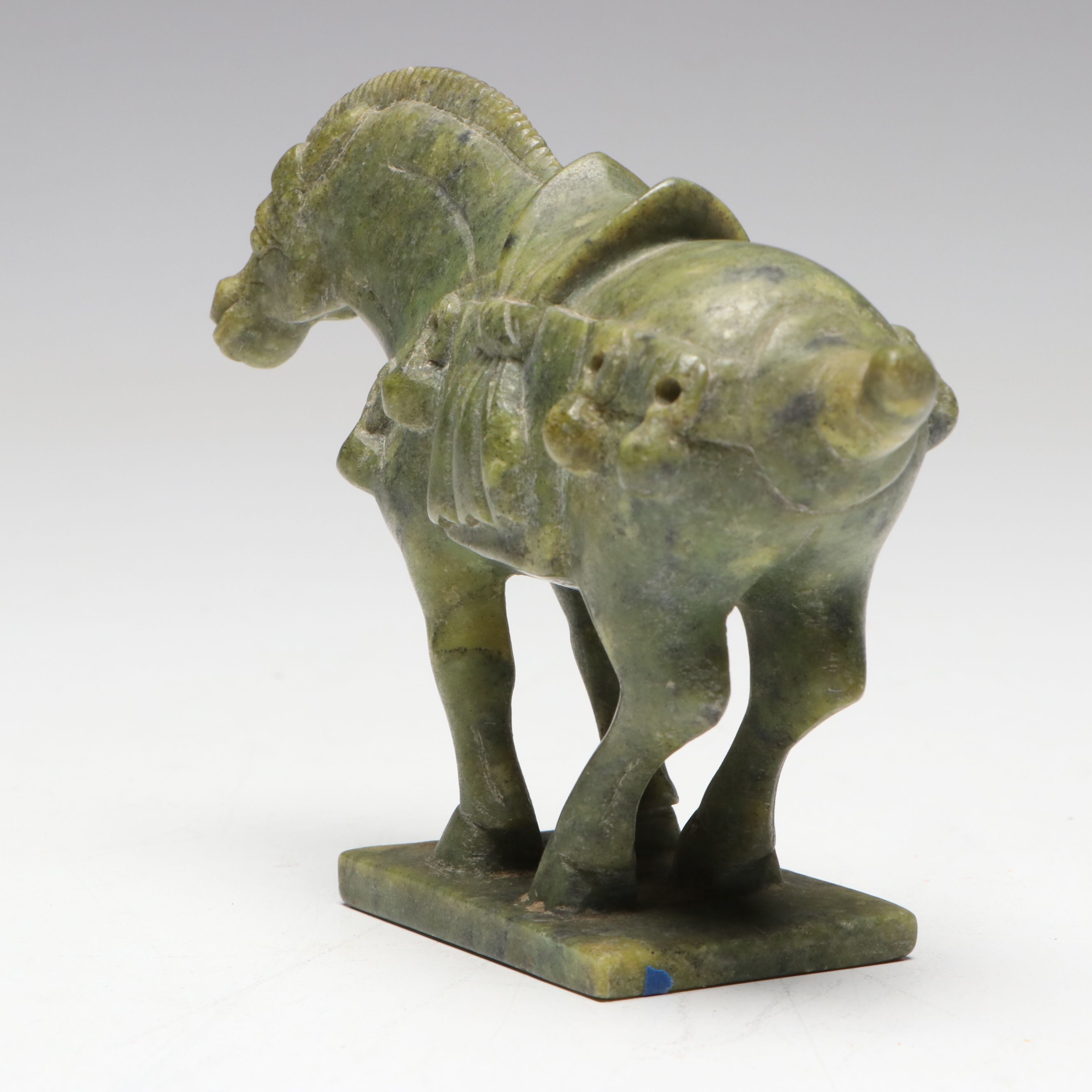 Tang Dynasty Style Carved Serpentine Horse