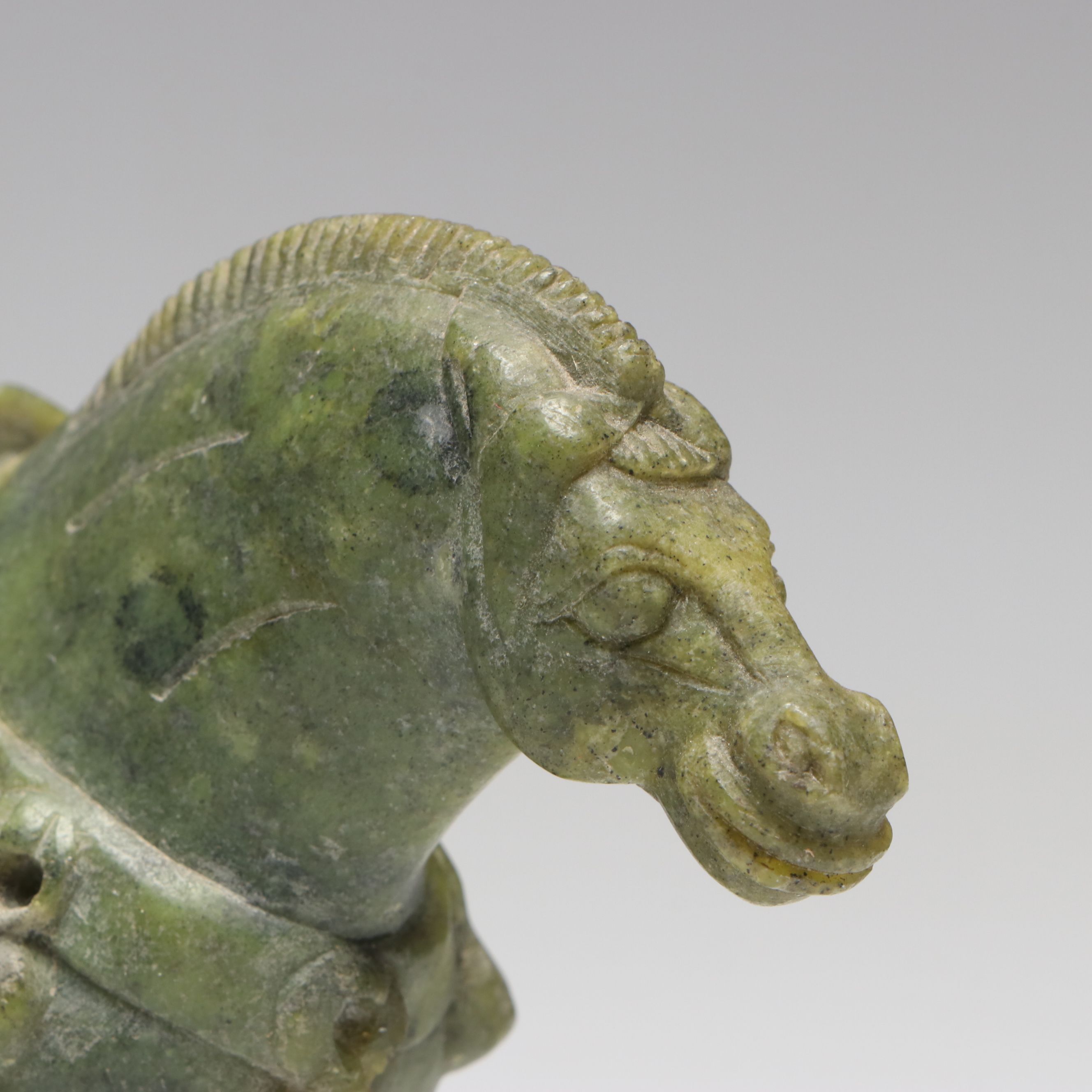 Tang Dynasty Style Carved Serpentine Horse