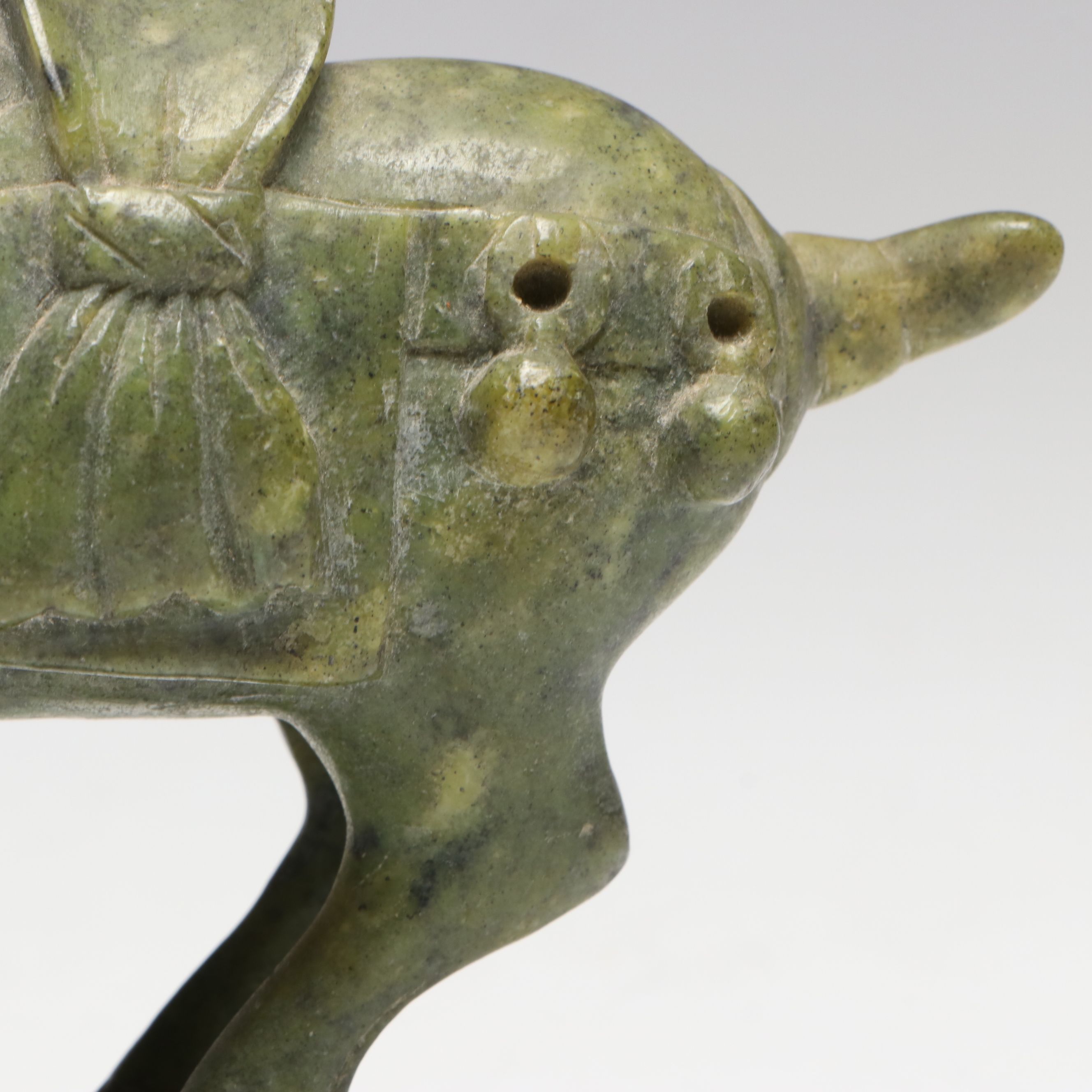 Tang Dynasty Style Carved Serpentine Horse