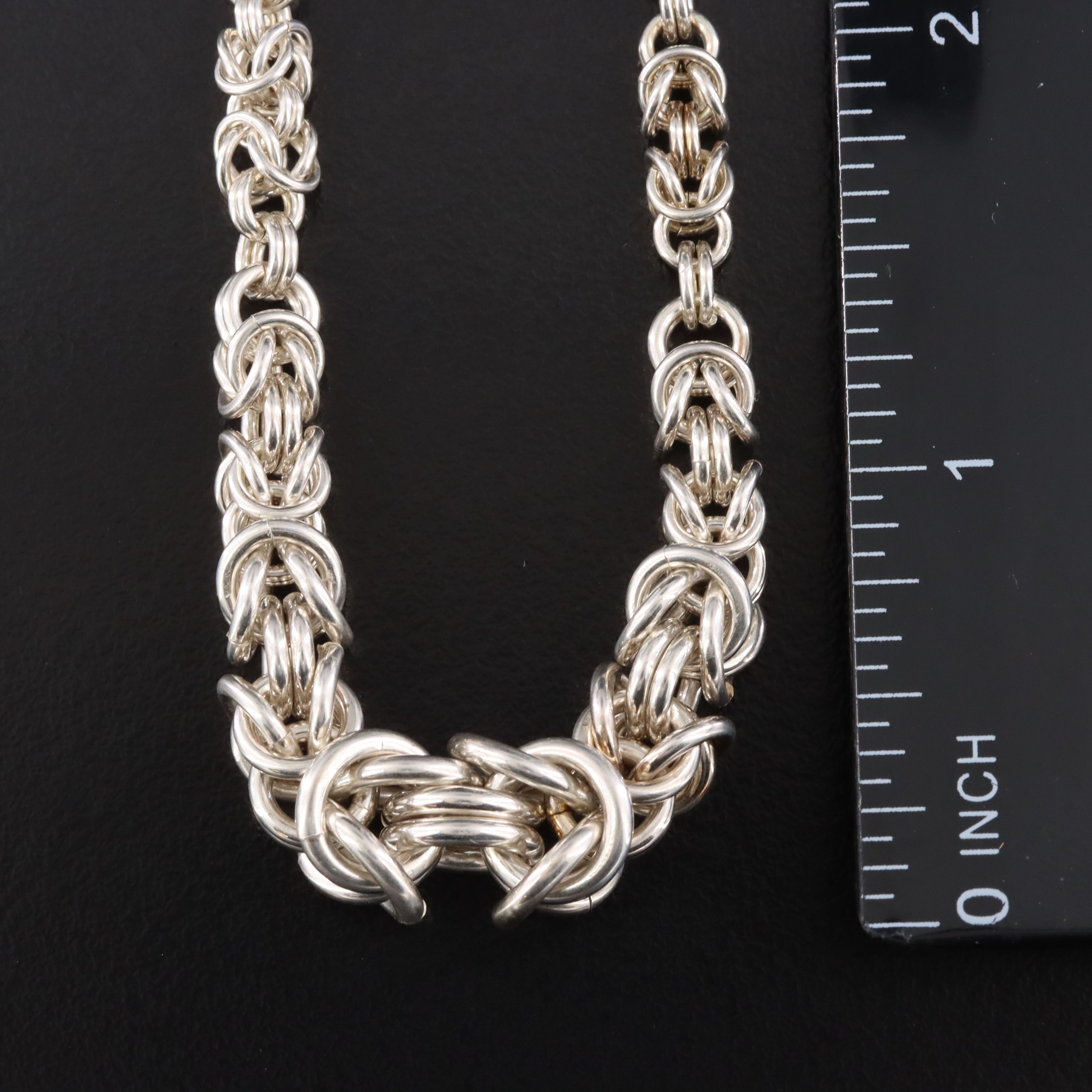 Graduated Sterling Byzantine Chain Necklace
