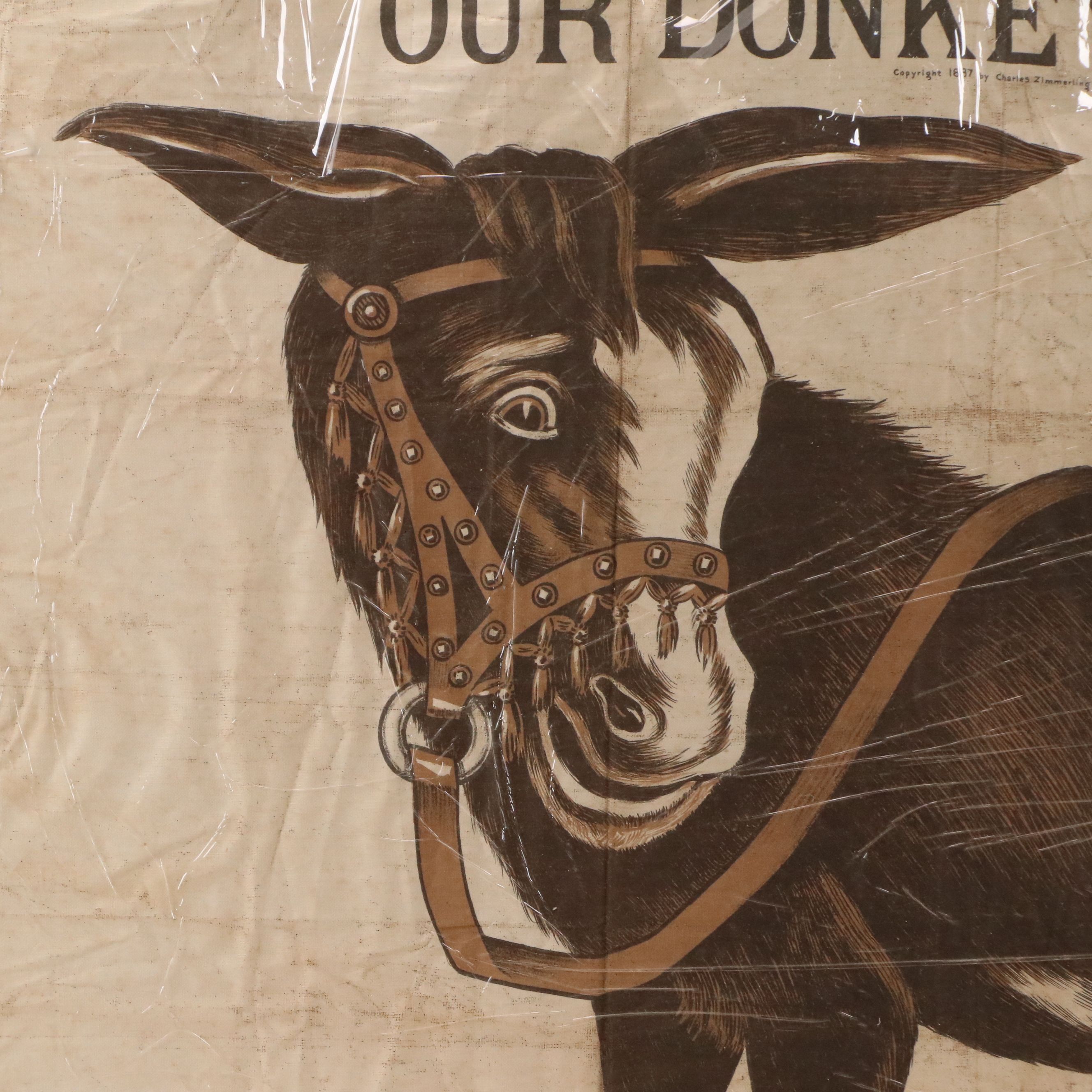 Lithograph After Charles Zimmerling "Our Donkey Party"