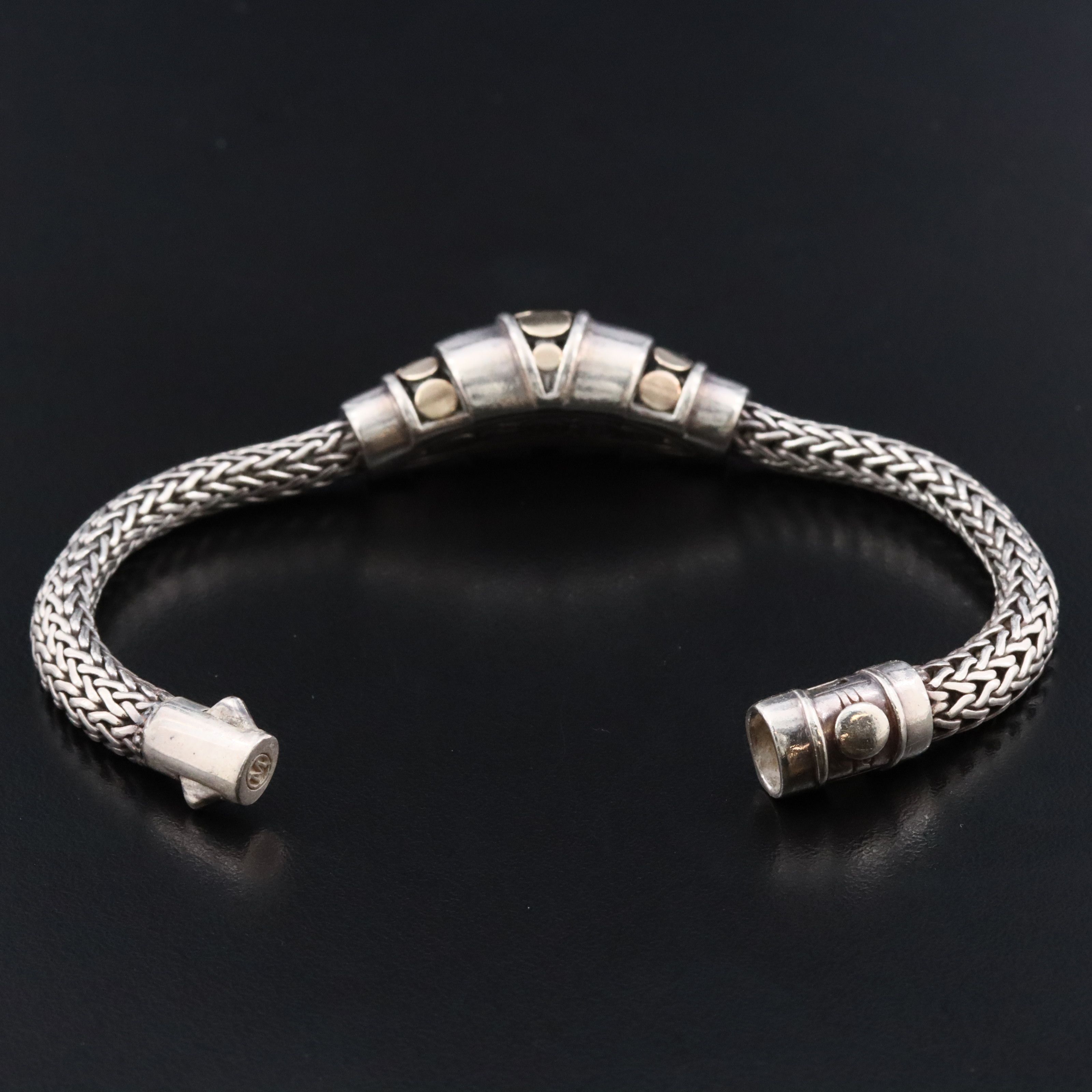 John Hardy Sterling Dot Domed Station Bracelet with 18K Accents