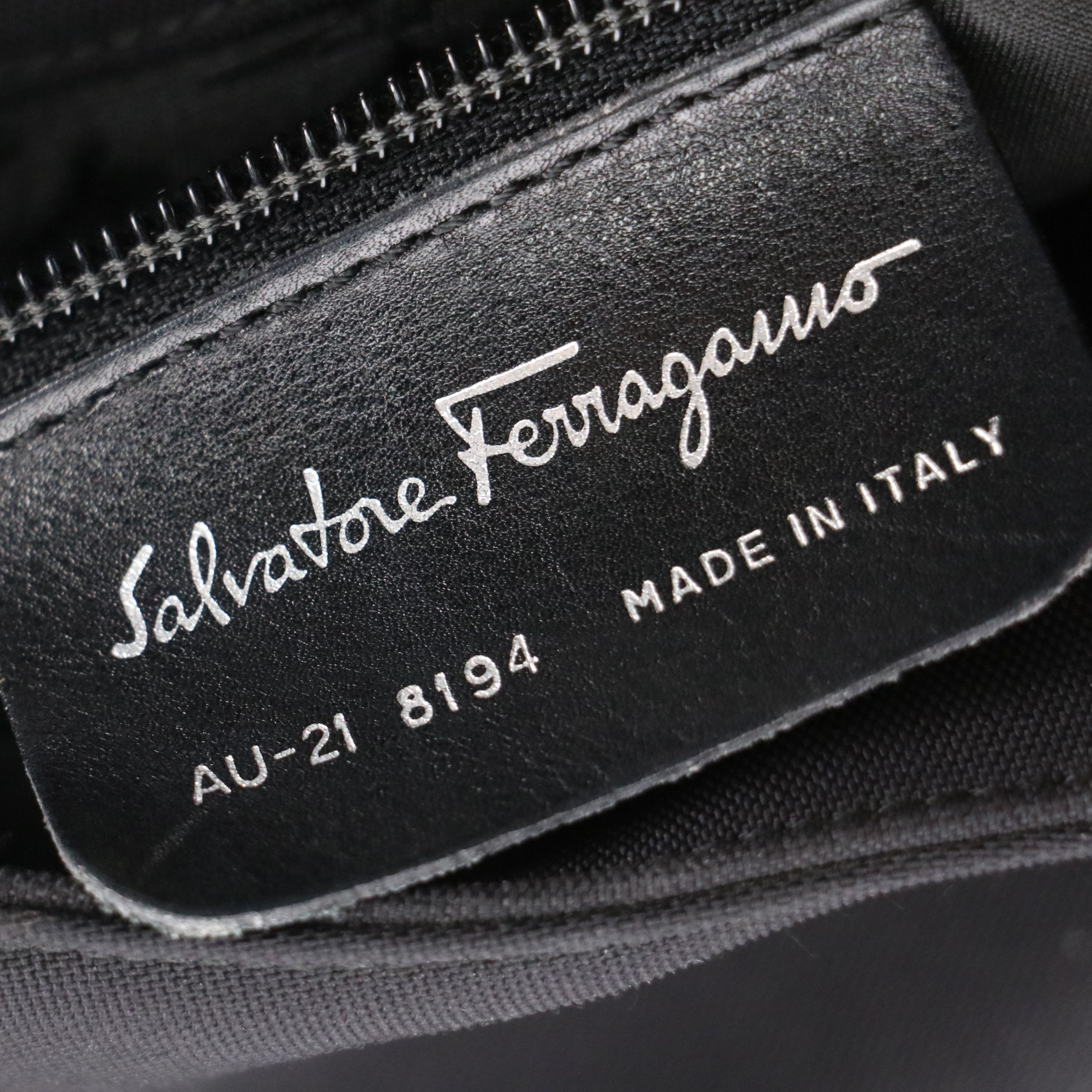 Salvatore Ferragamo Large Hobo Shoulder Bag in Black Nylon Canvas and Leather