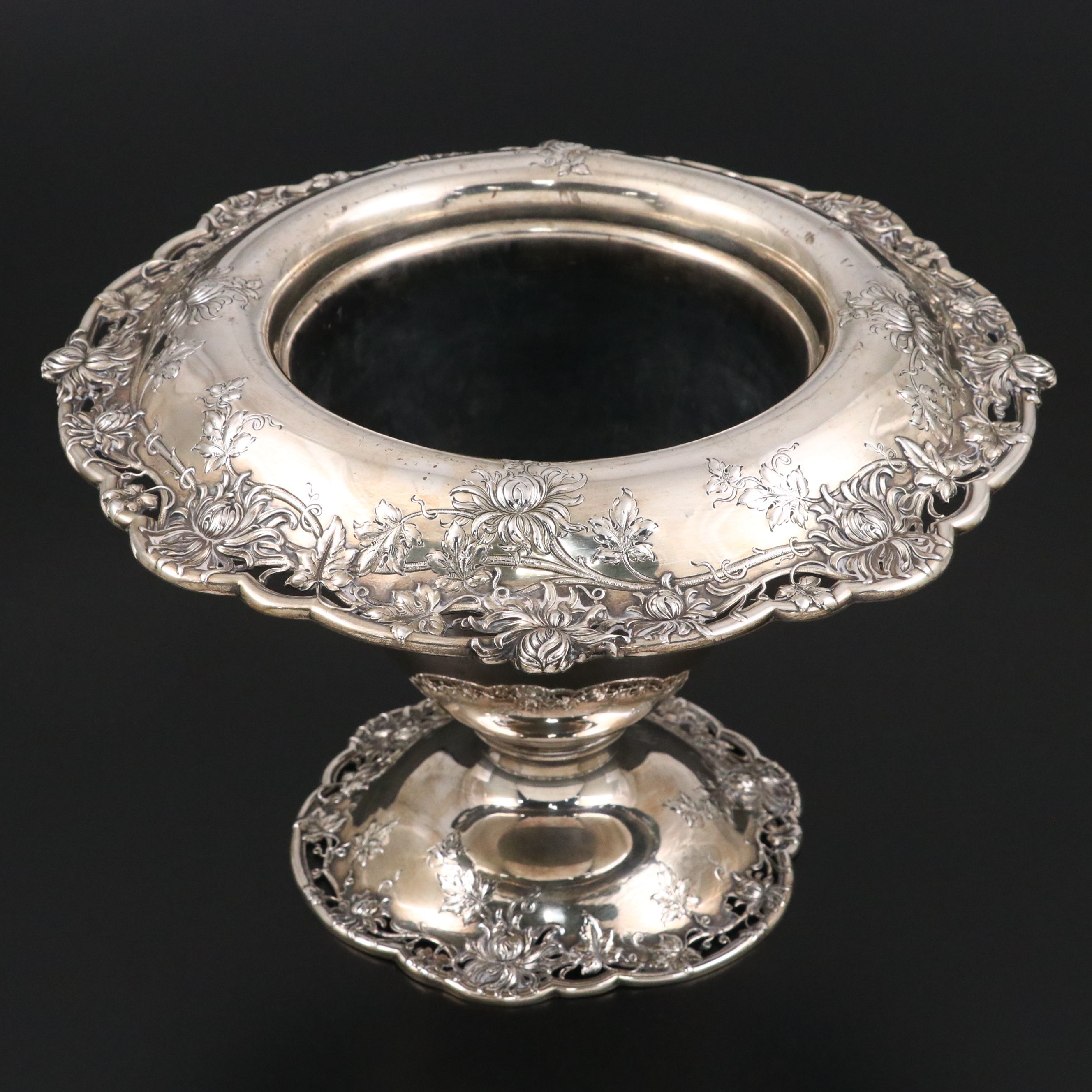 Sterling Silver Pierced Rim Ice Bucket