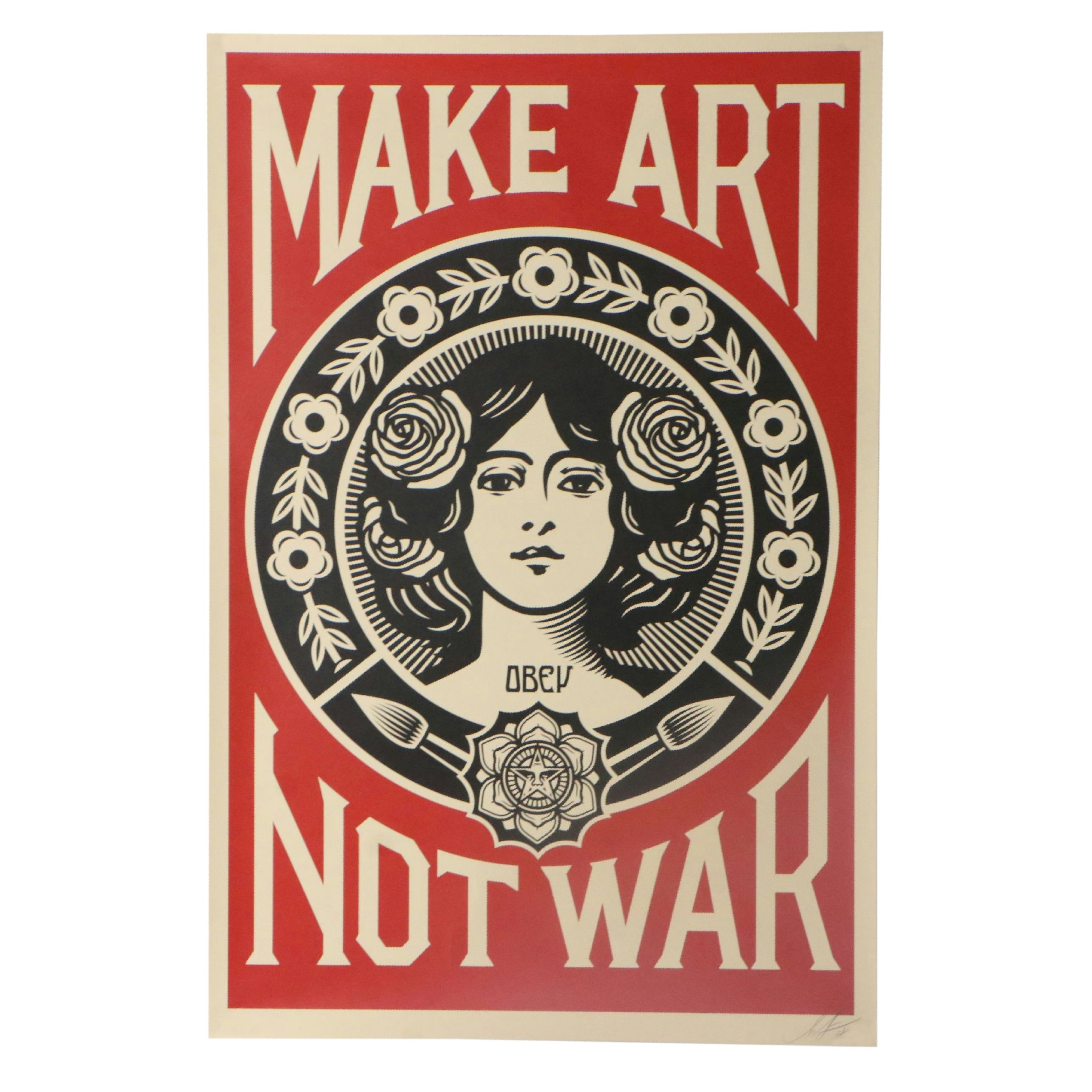 Shepard Fairey "Make Art Not War" Offset Lithograph, 2018