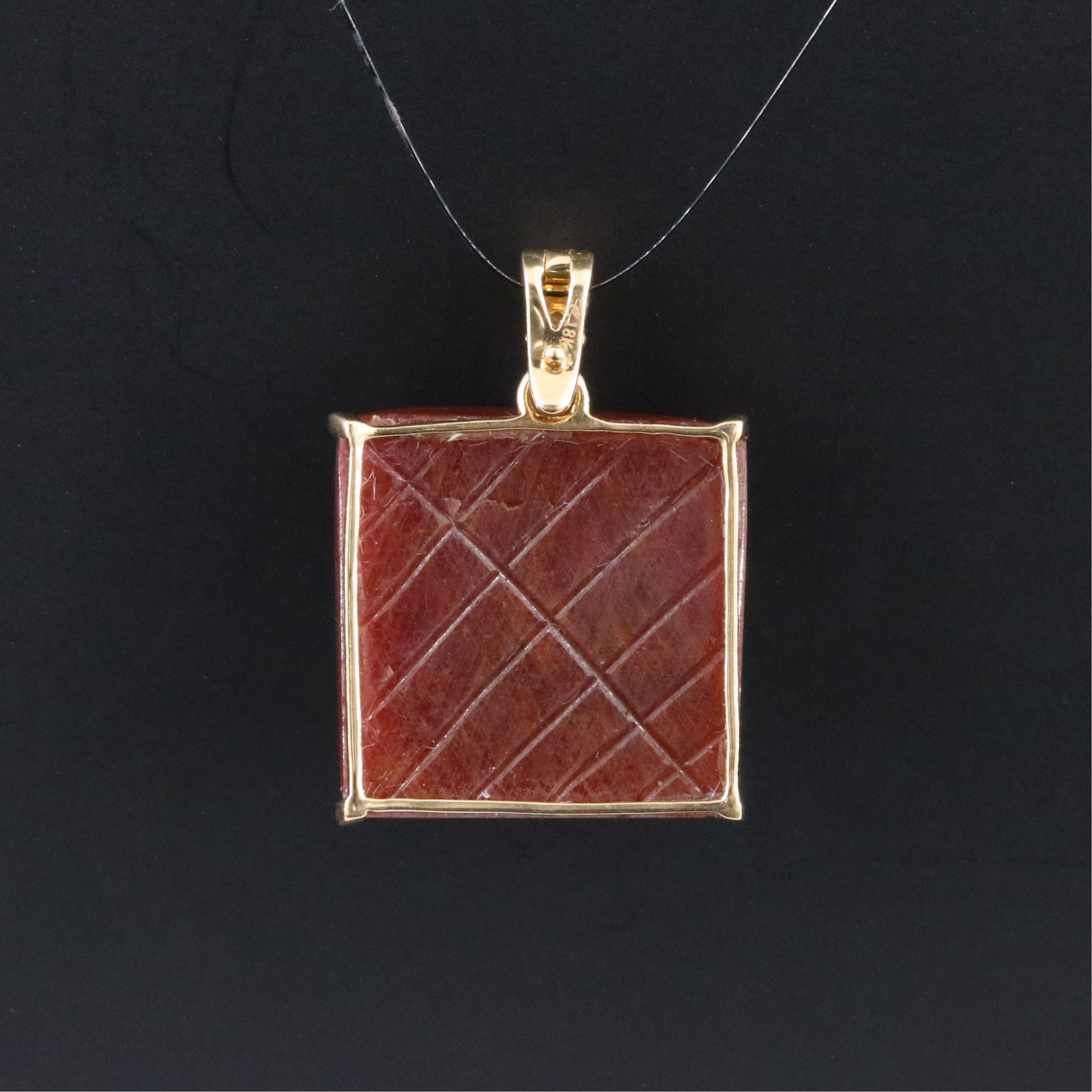 Chromia 18K Carved Ruby and Diamond Pendant