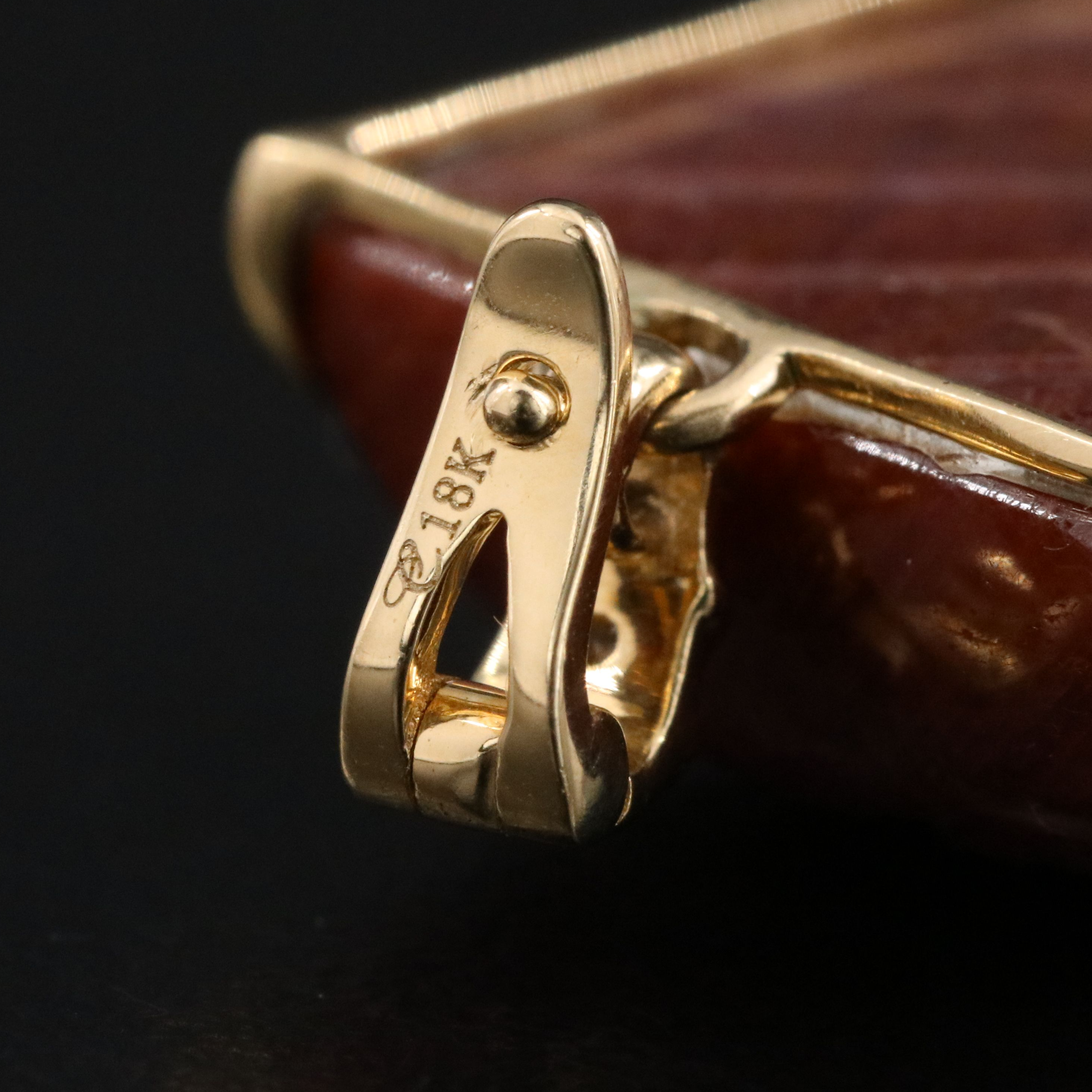 Chromia 18K Carved Ruby and Diamond Pendant