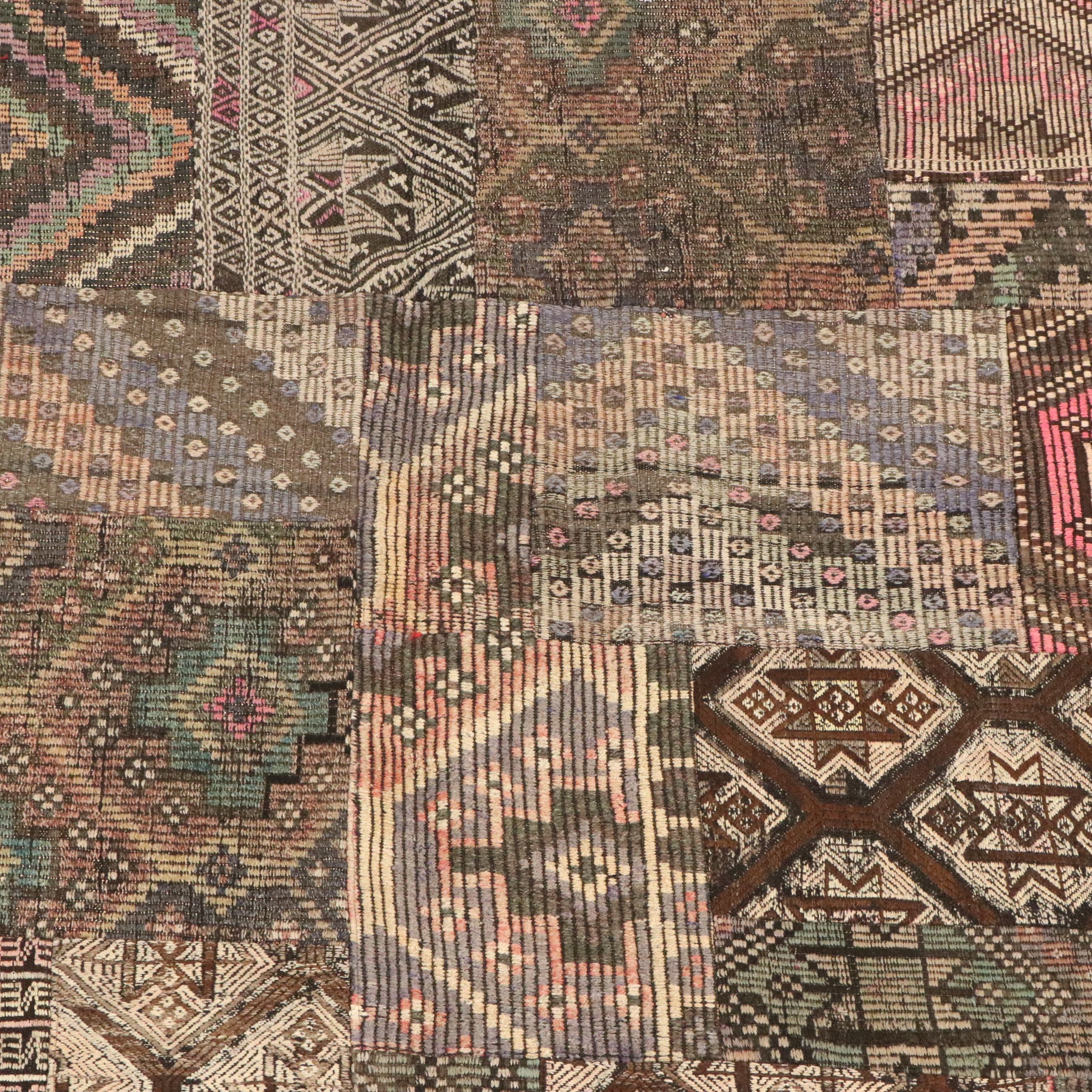 6'8 x 9'11 Handmade Turkish Patchwork Area Rug