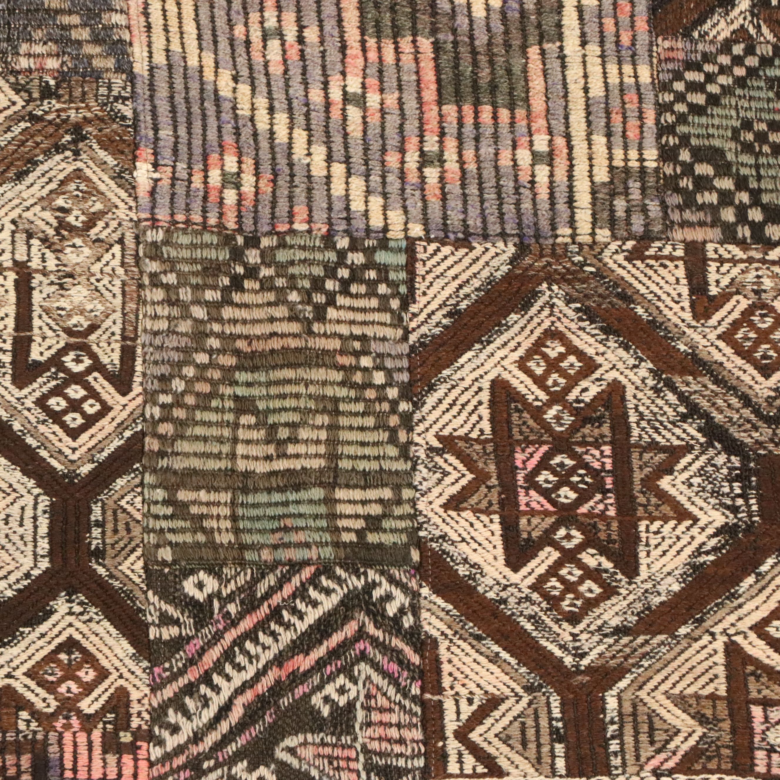 6'8 x 9'11 Handmade Turkish Patchwork Area Rug