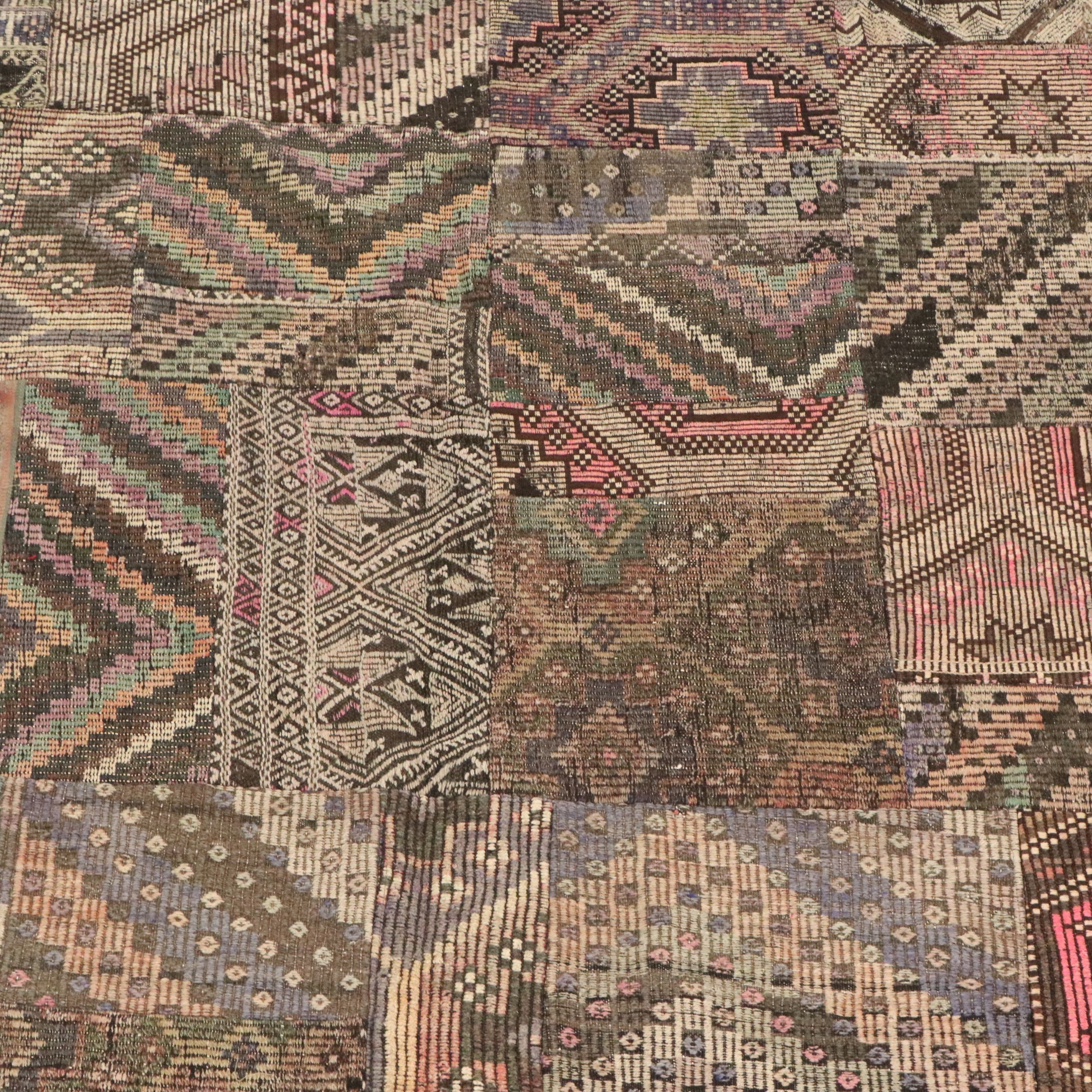 6'8 x 9'11 Handmade Turkish Patchwork Area Rug