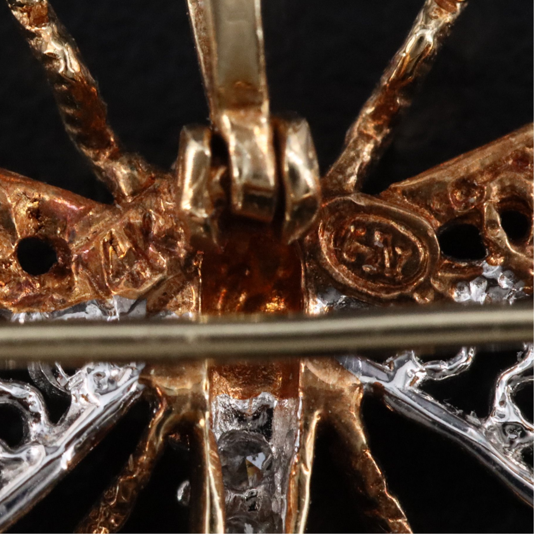 14K 0.10 CTW Diamond Dragonfly Converter Brooch