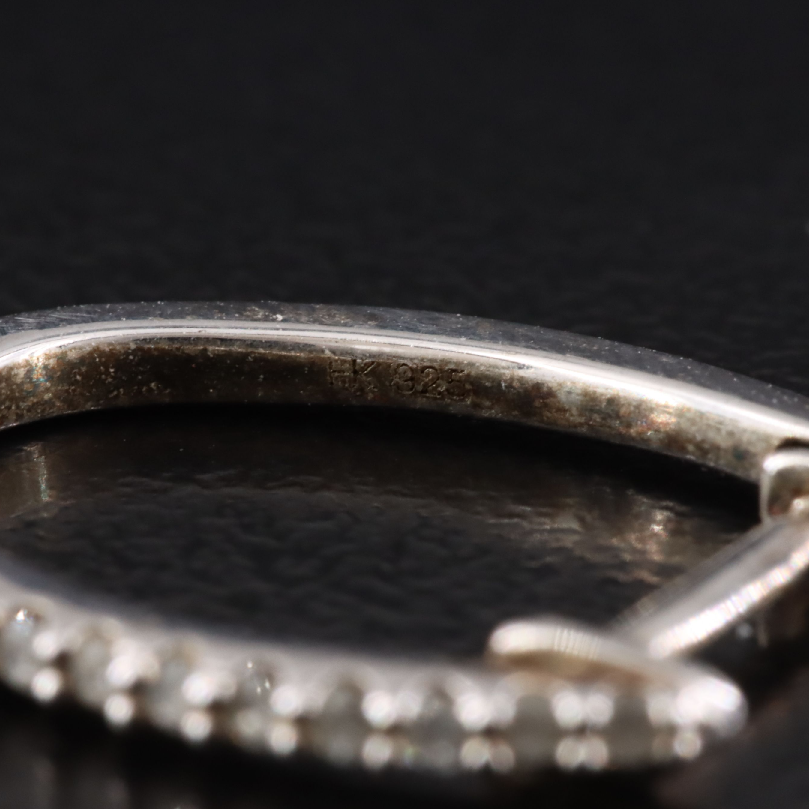 Sterling Diamond Huggie Hoop Earrings