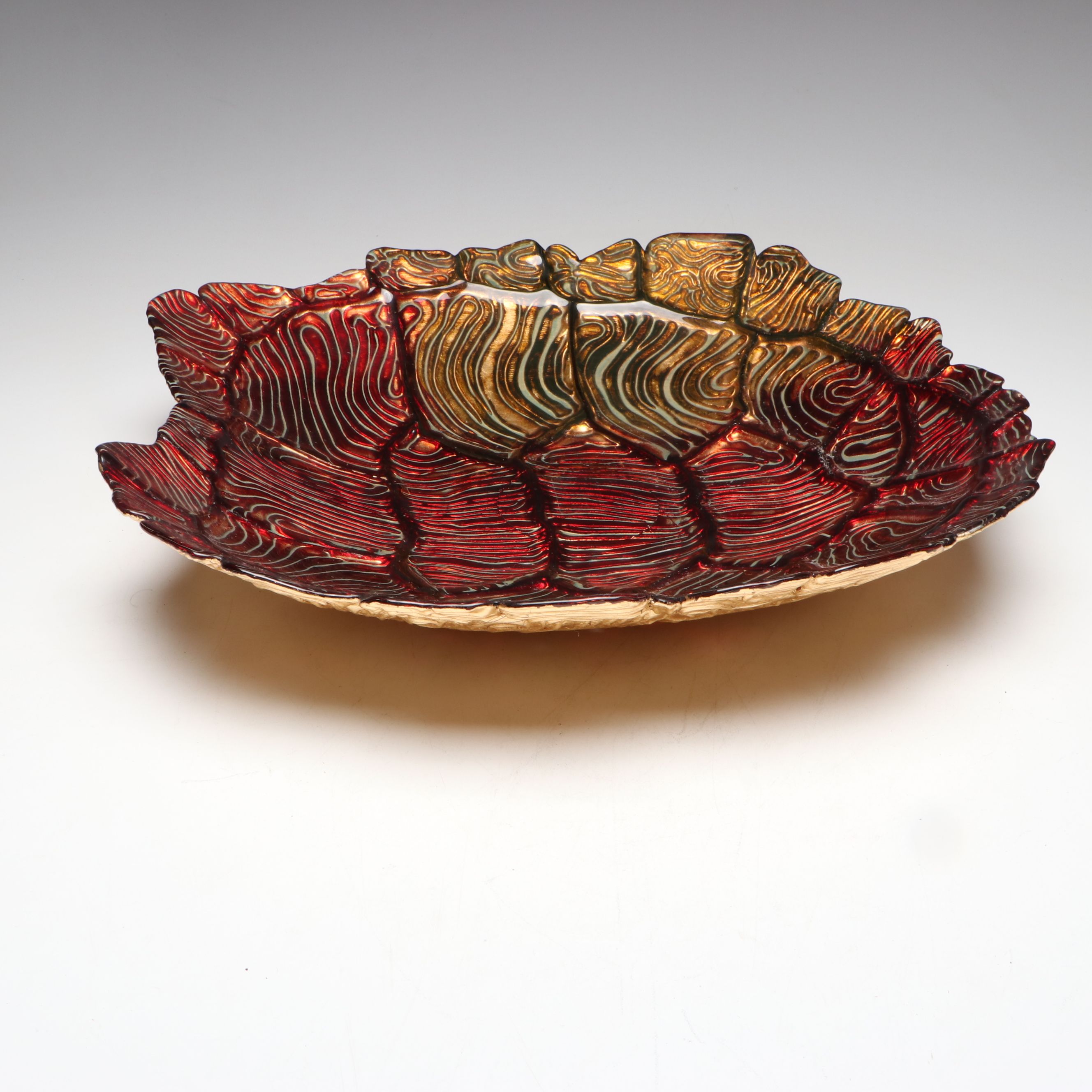 Glass Turtle Shell Centerpiece Bowl