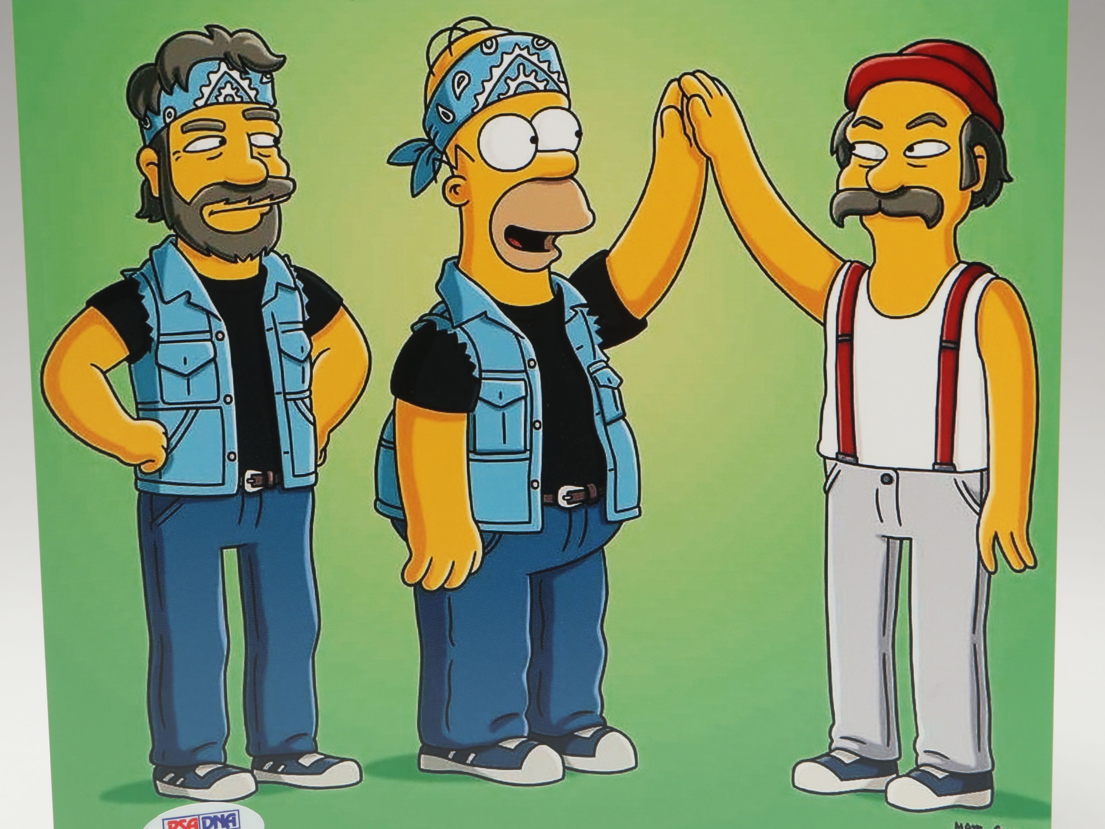 Cheech & Chong Signed "The Simpsons" Print, PSA/DNA