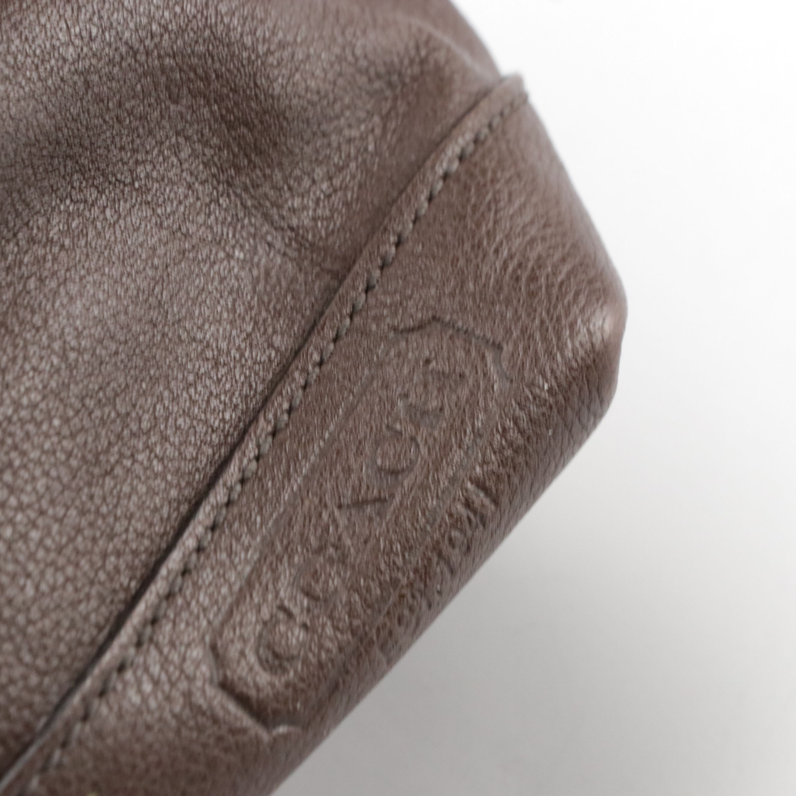 Coach Brown Pebble Grain Leather Web Strap Crossbody Bag