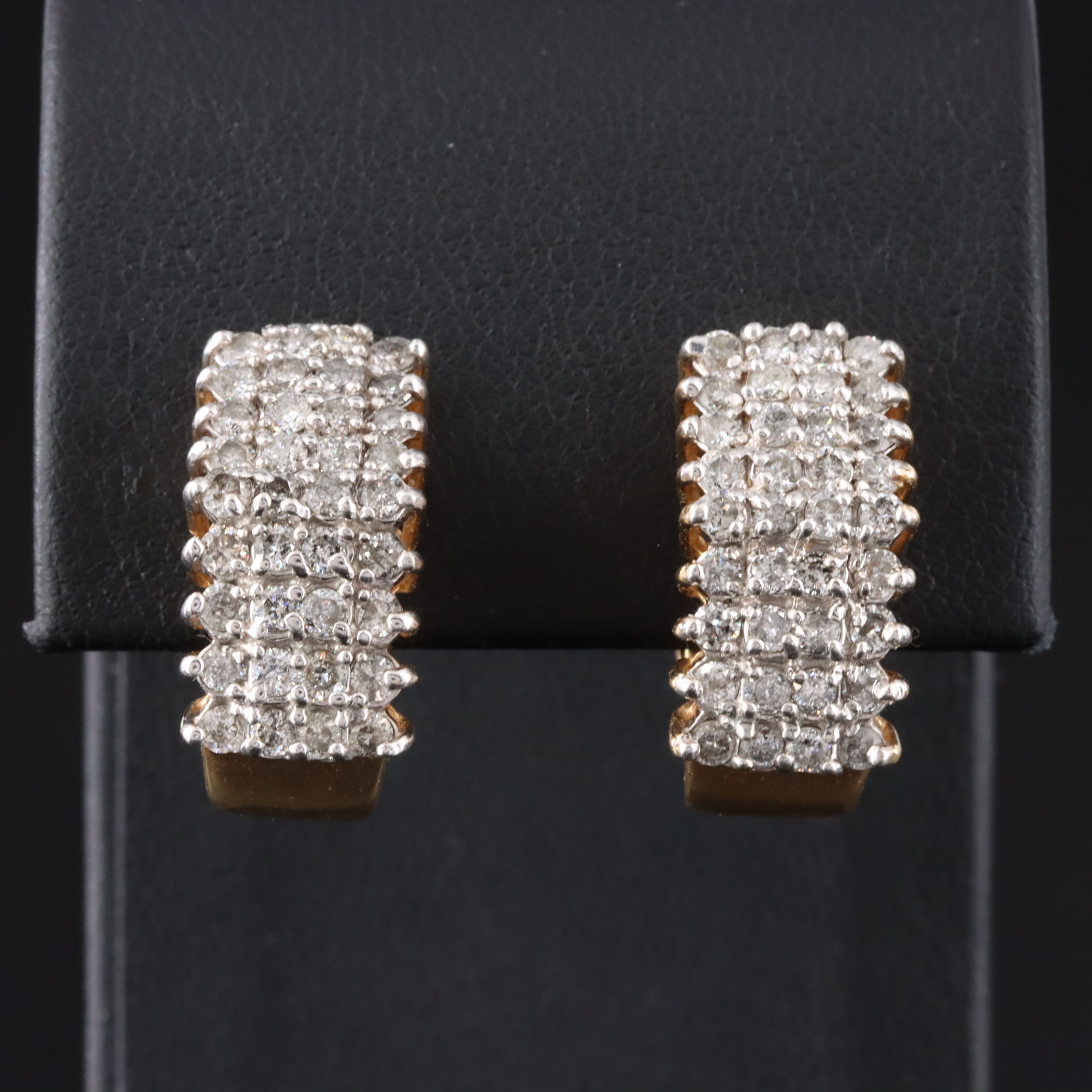 14K 2.02 CTW Diamond Half-Hoop Earrings