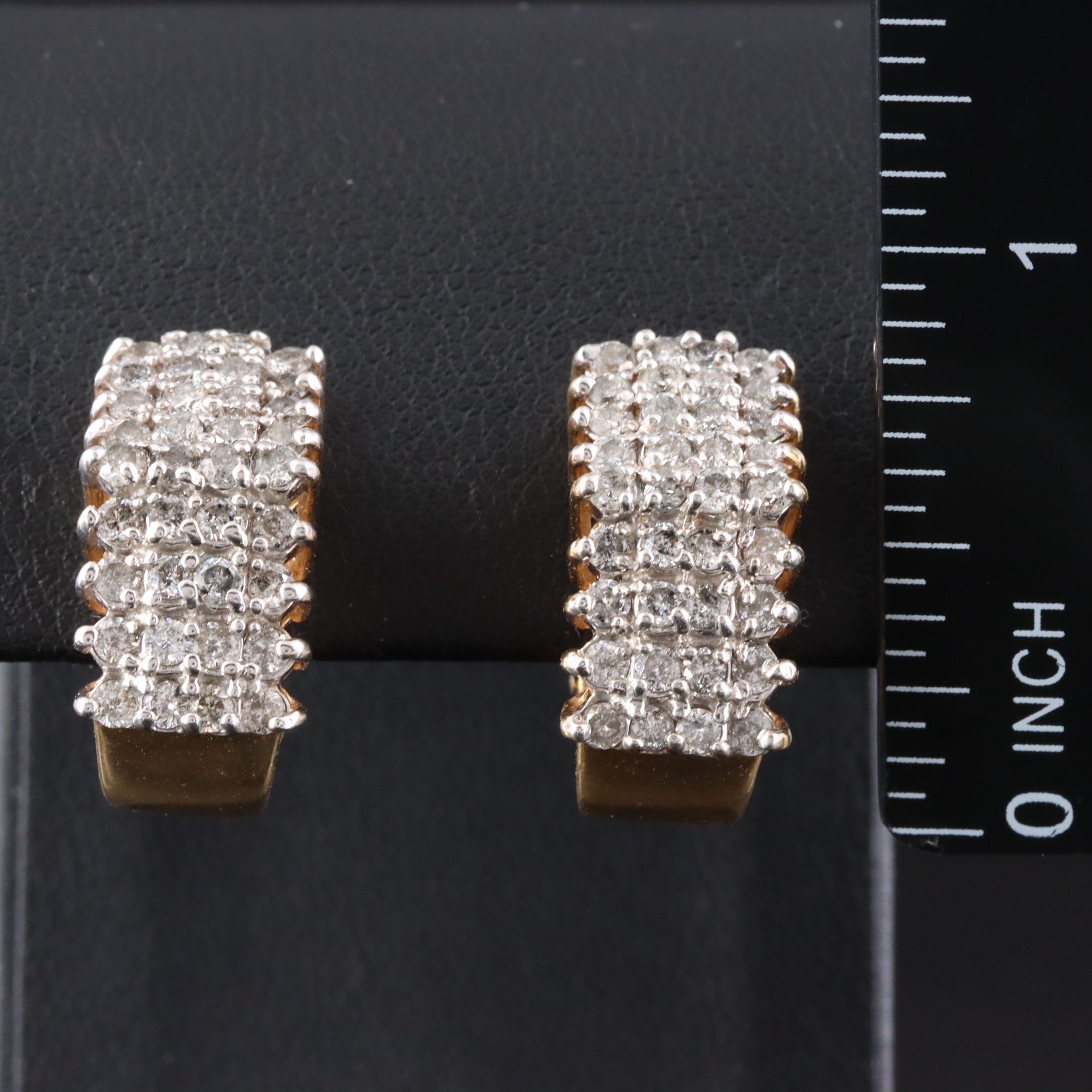 14K 2.02 CTW Diamond Half-Hoop Earrings
