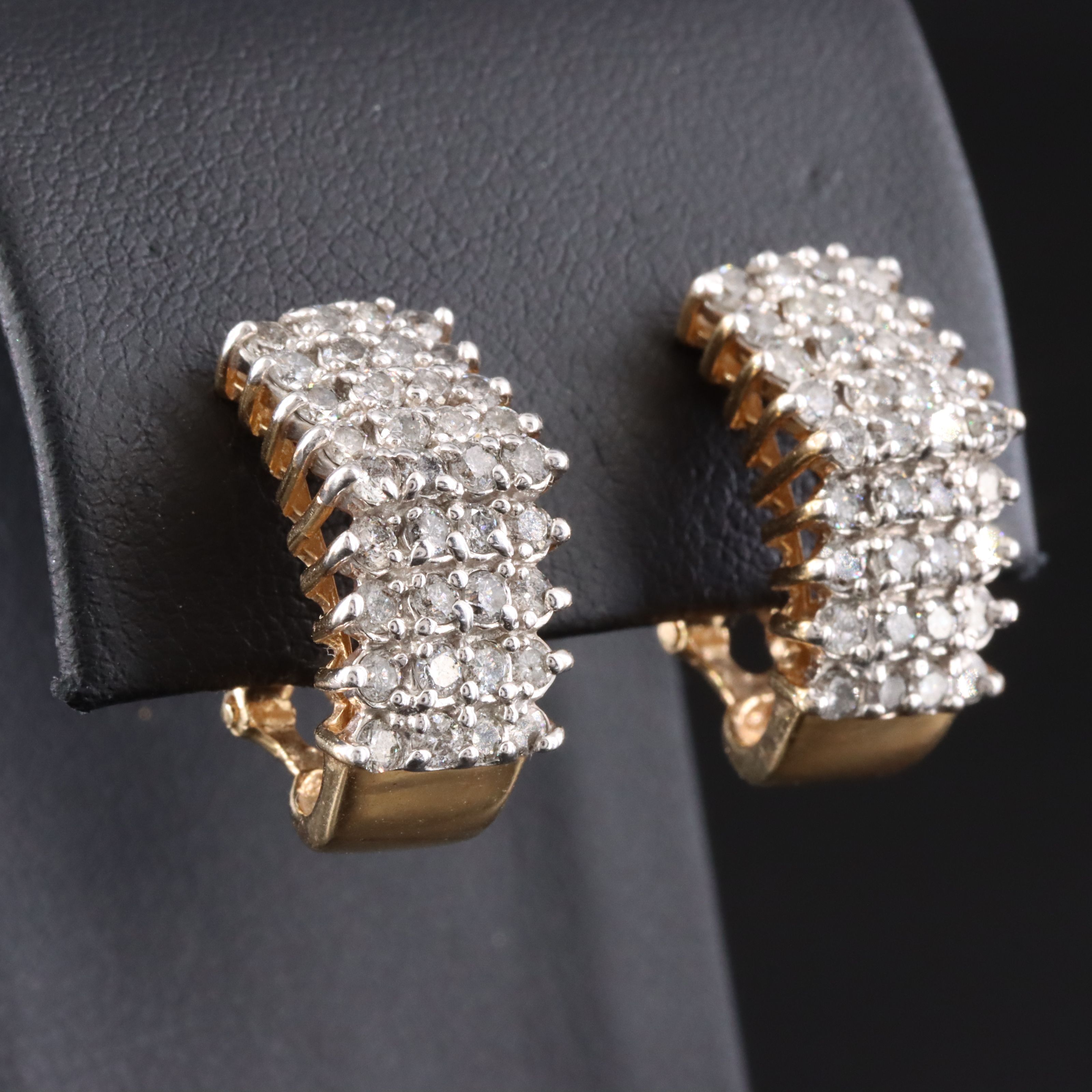 14K 2.02 CTW Diamond Half-Hoop Earrings