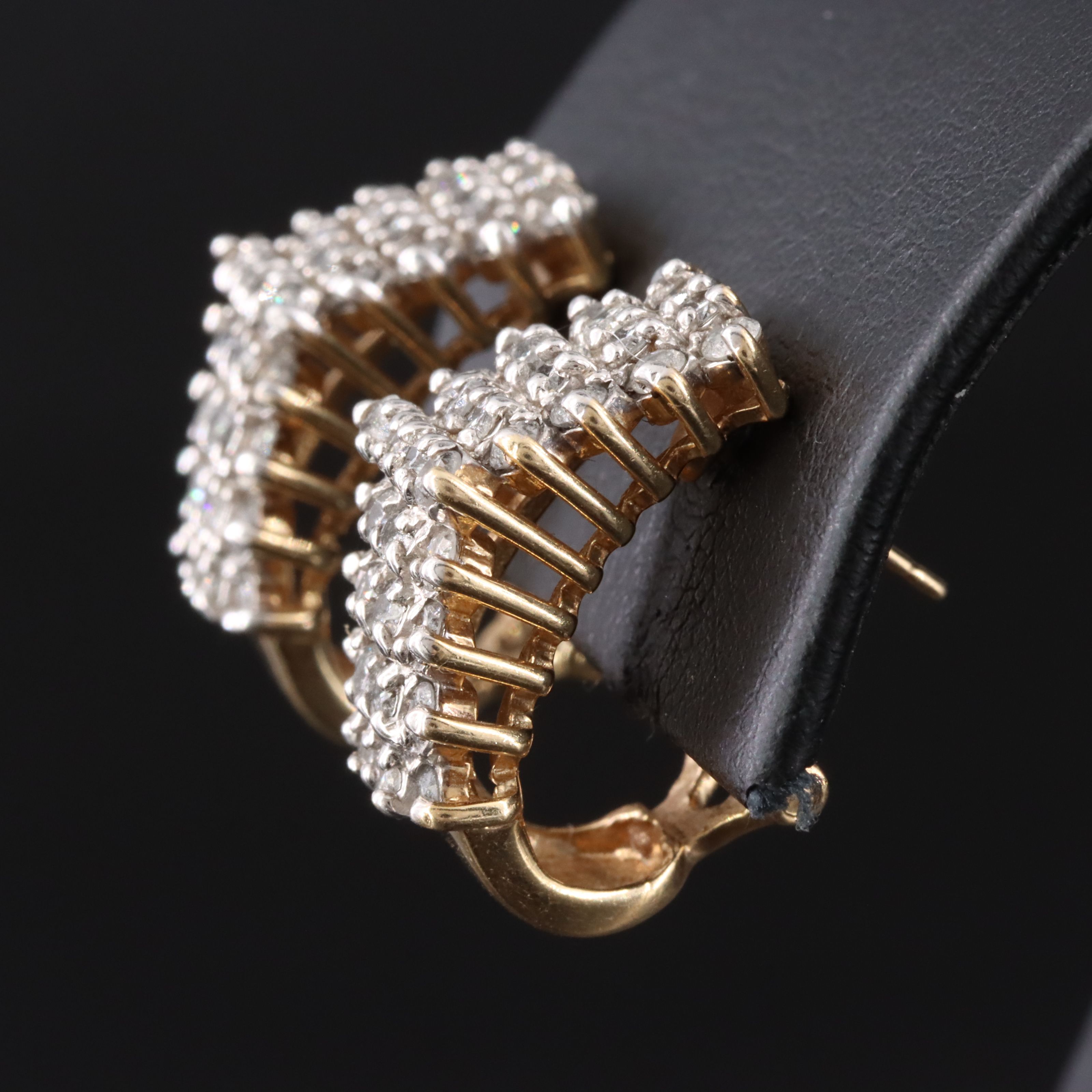 14K 2.02 CTW Diamond Half-Hoop Earrings