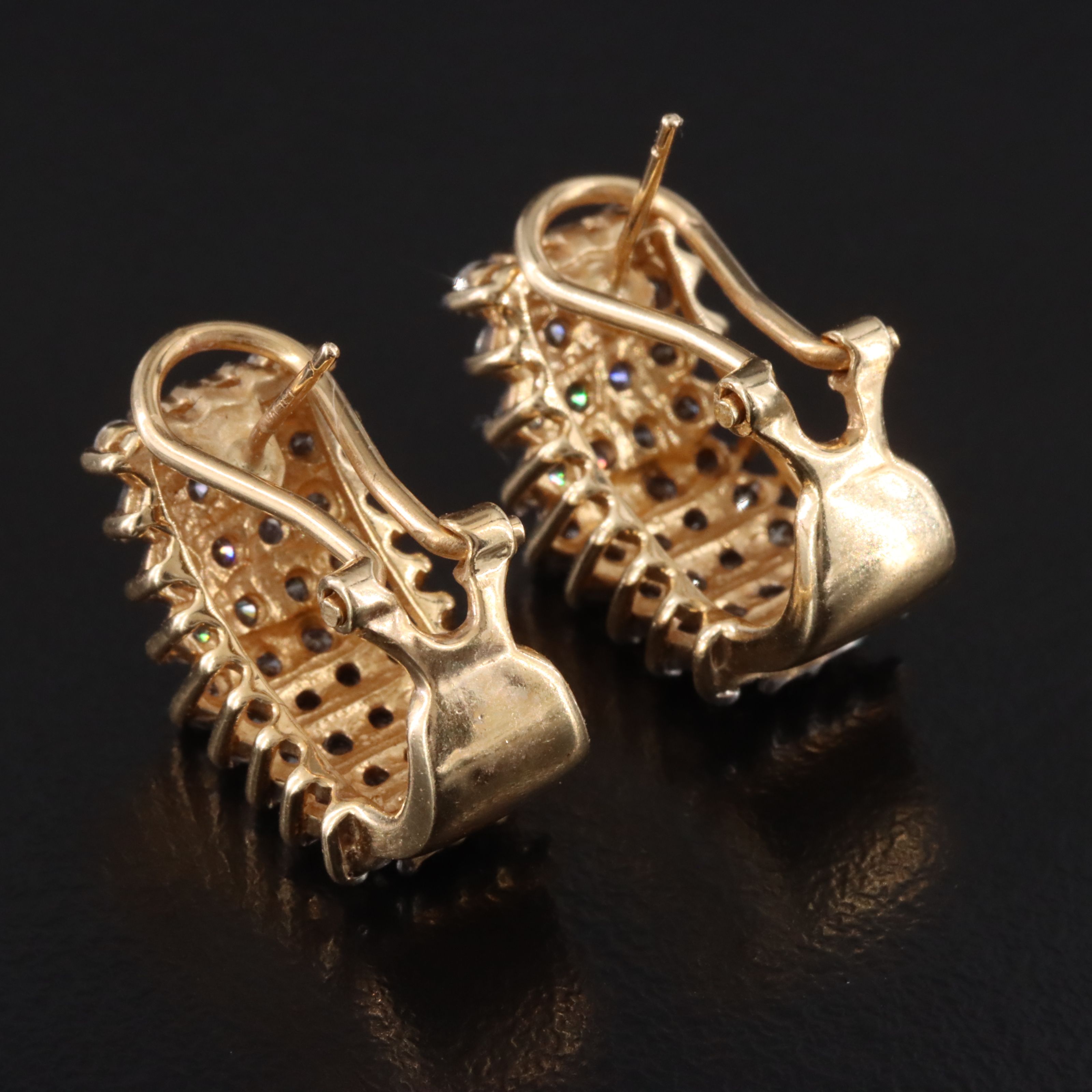 14K 2.02 CTW Diamond Half-Hoop Earrings