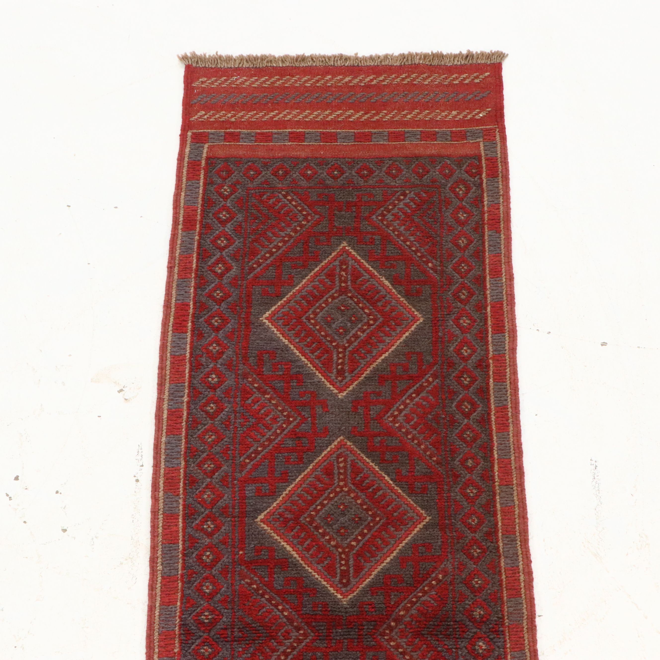 2' x 8'8 Handmade Afghan Mashwani Carpet Runner