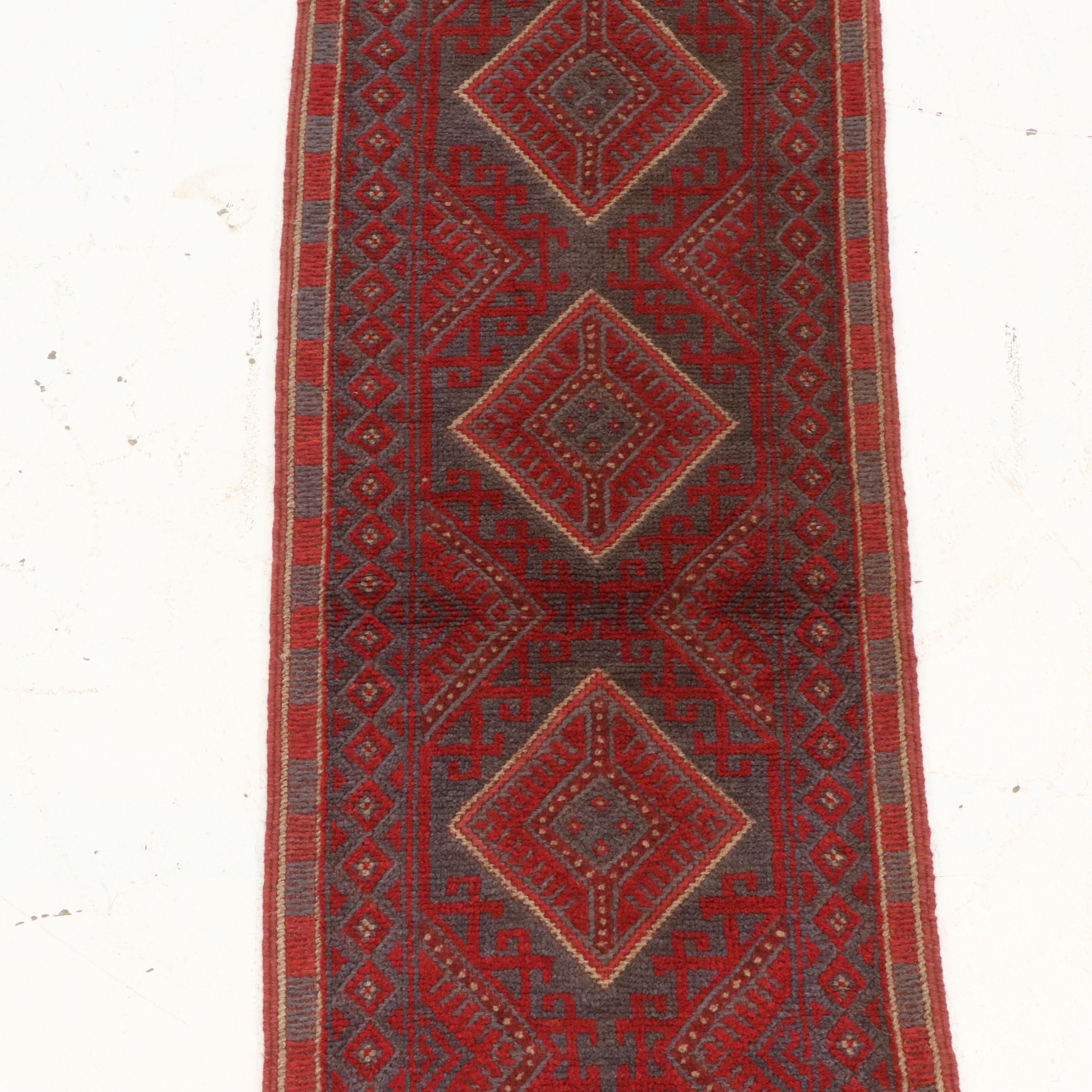 2' x 8'8 Handmade Afghan Mashwani Carpet Runner