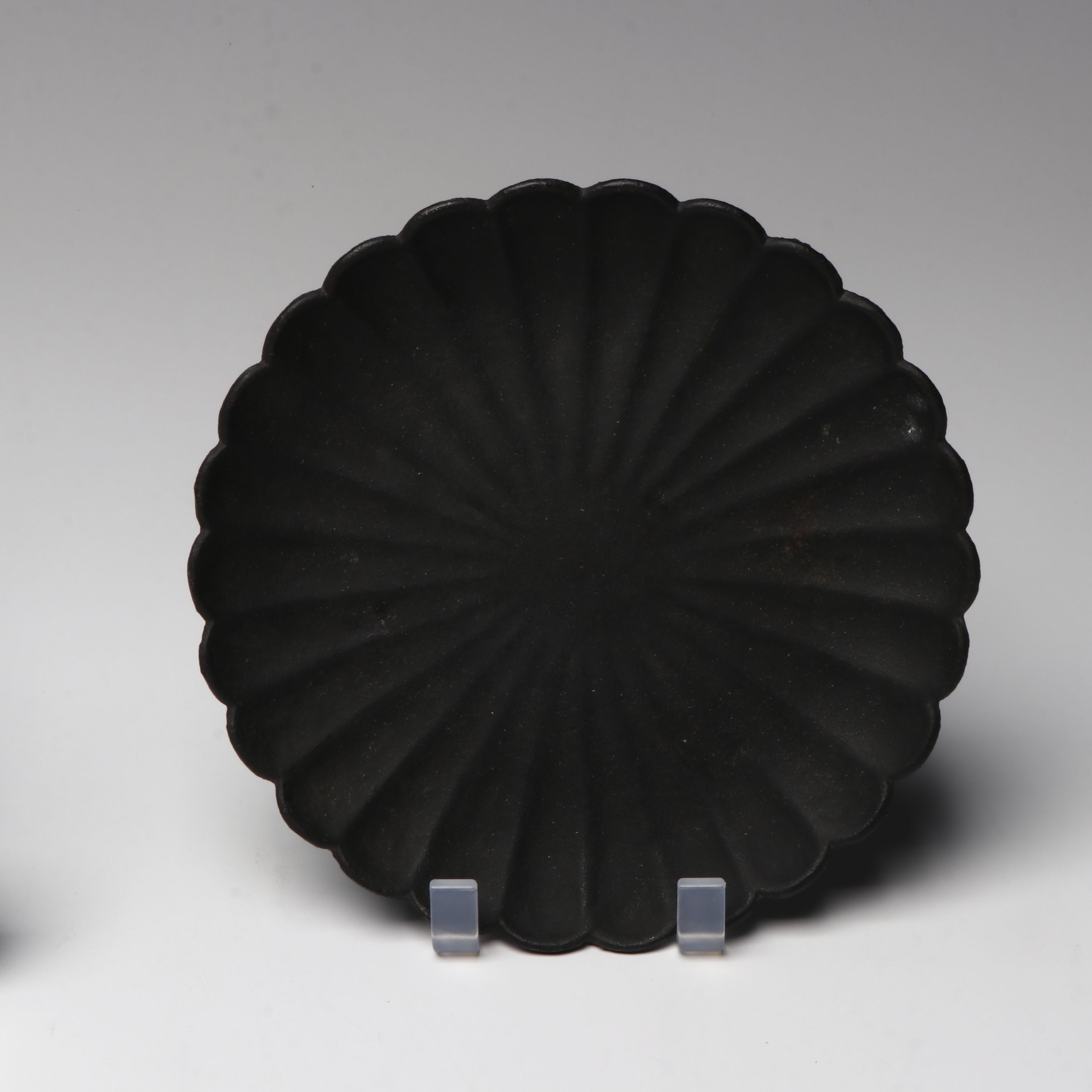 Japanese Hand-Painted Wooden Dolls and Cast Iron Plates