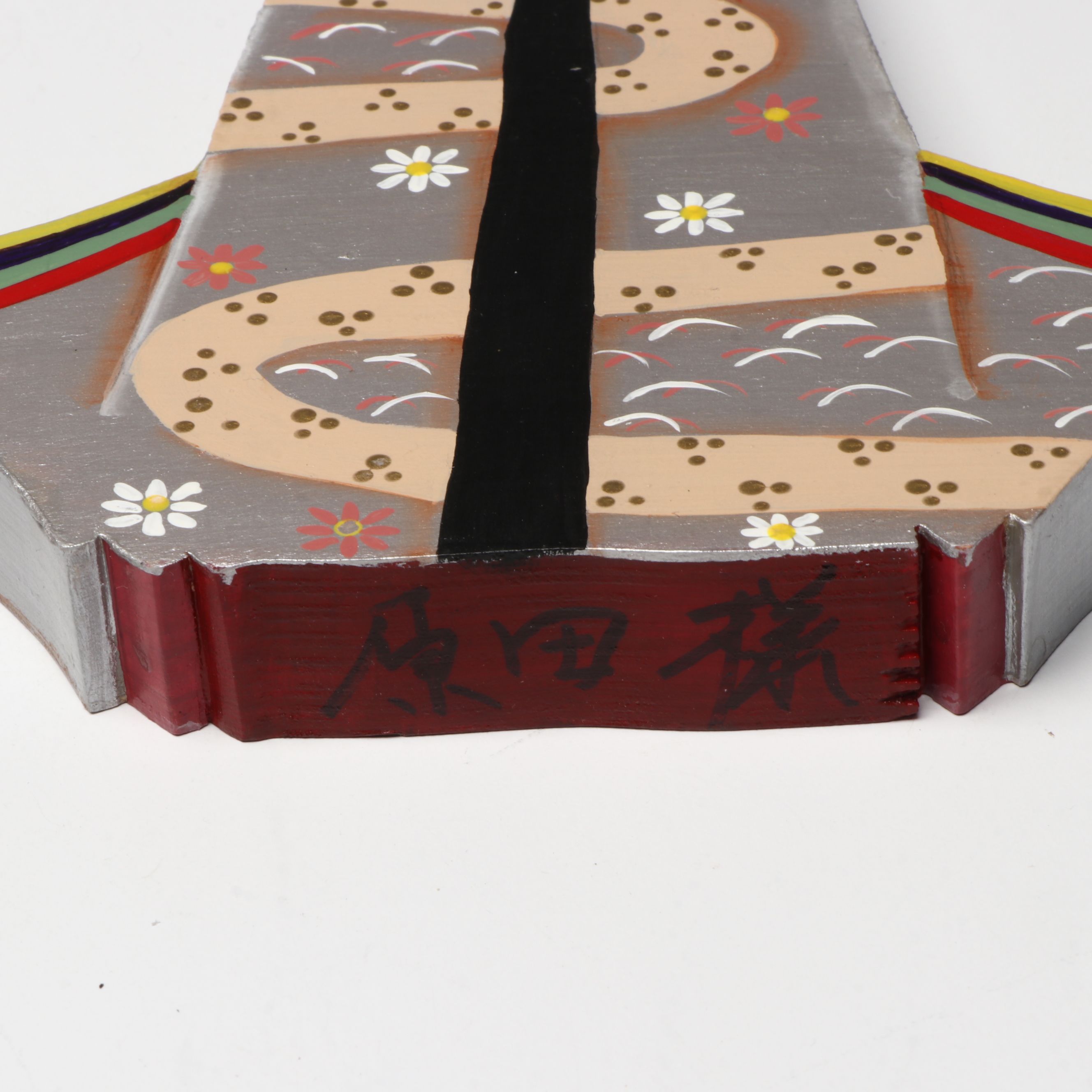 Japanese Hand-Painted Wooden Dolls and Cast Iron Plates