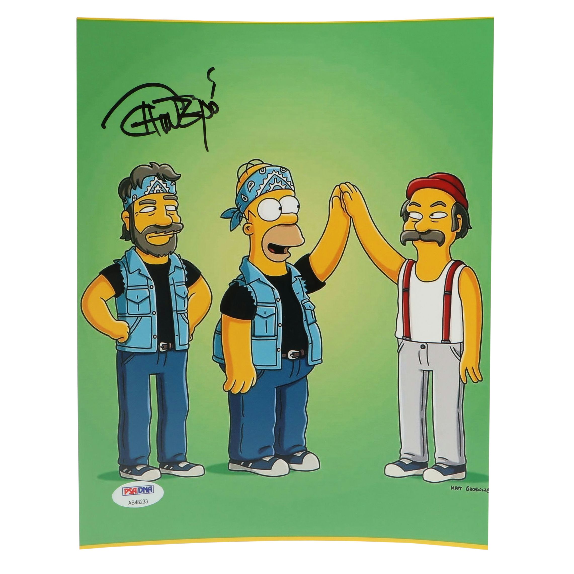 Cheech & Chong Signed "The Simpsons" Print, PSA/DNA