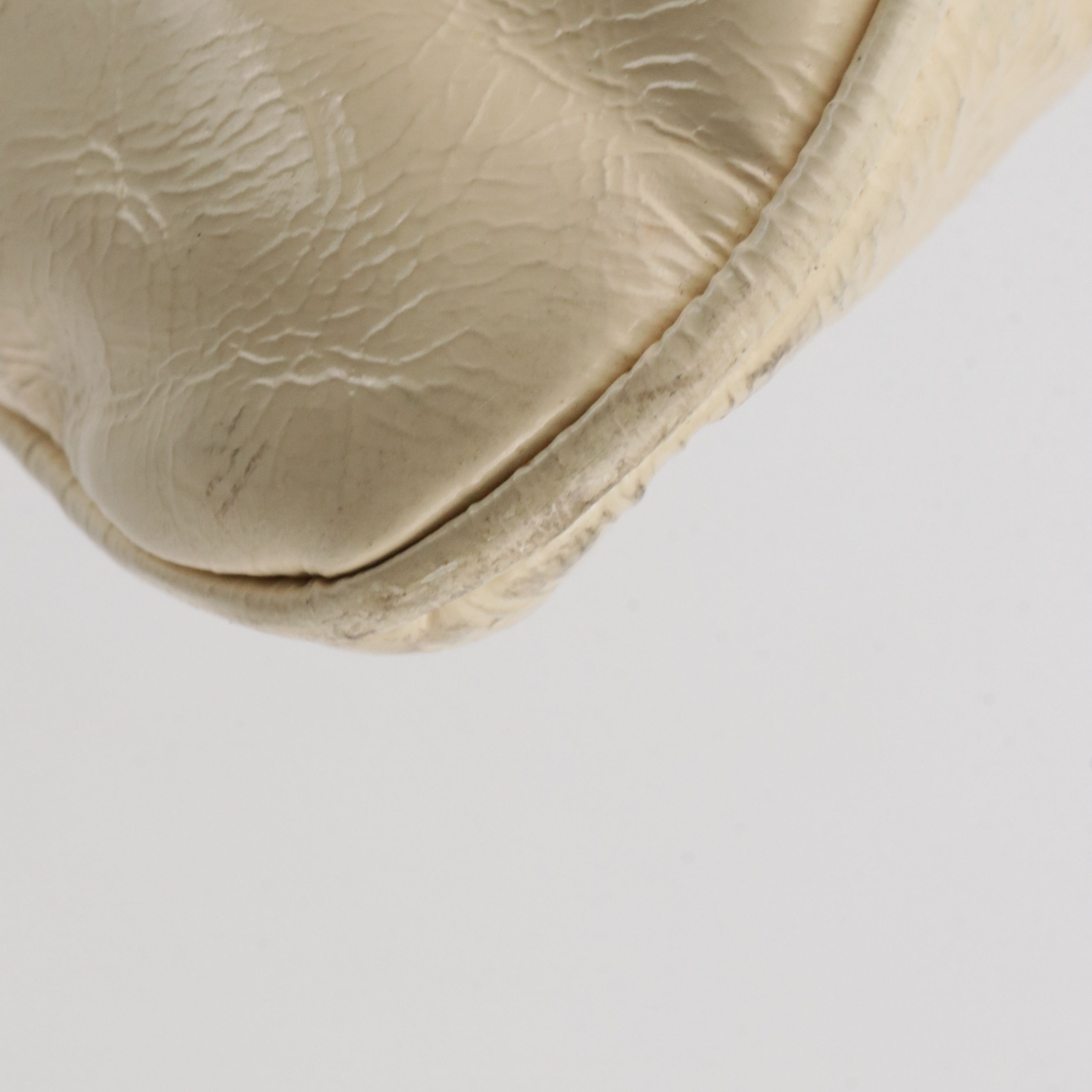 Fendi Crinkled Patent Leather Zip Top Shoulder Bag with Grommet Detail on Strap