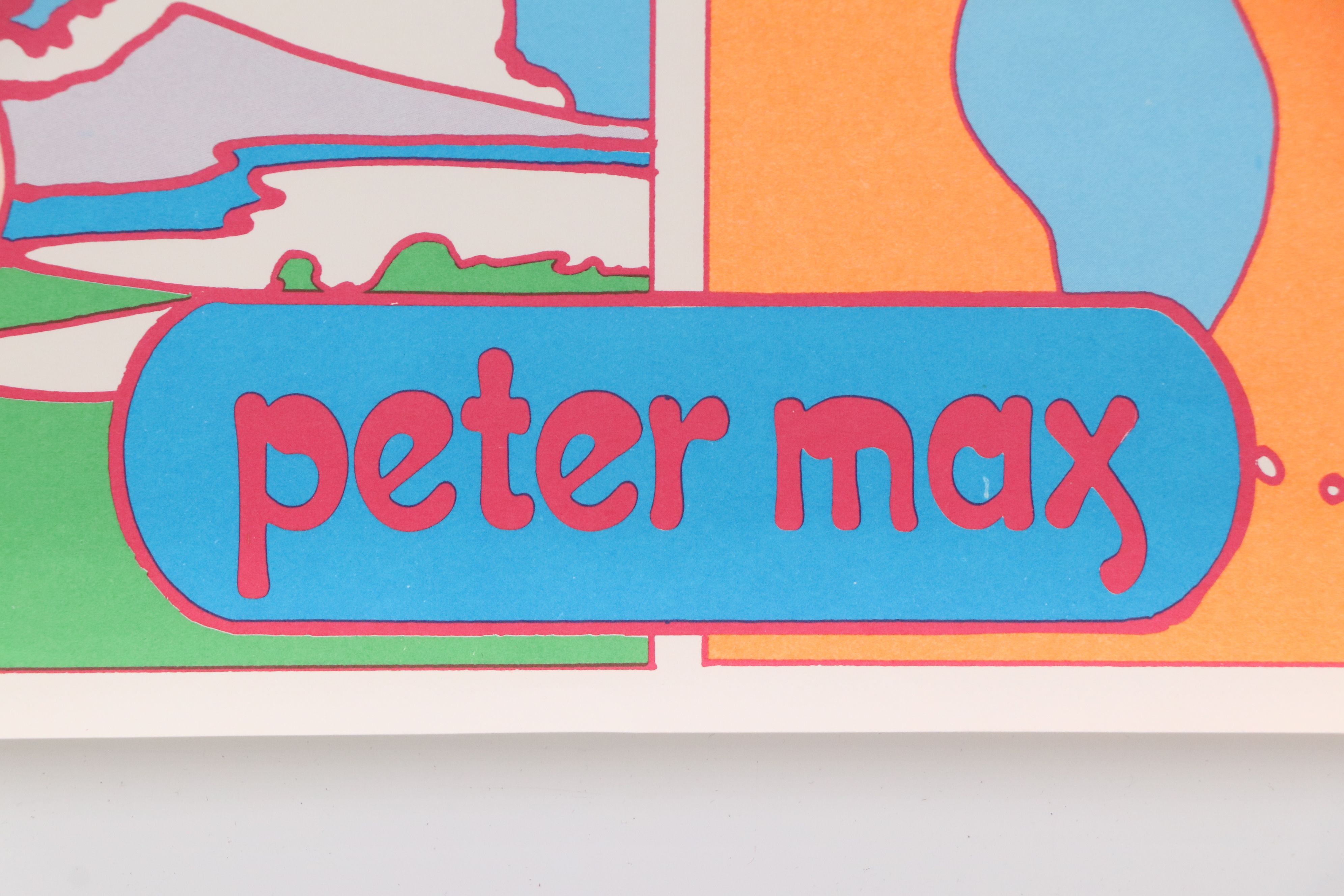 Lithograph Poster After Peter Max "Happy People Don't Smoke Cigarettes"