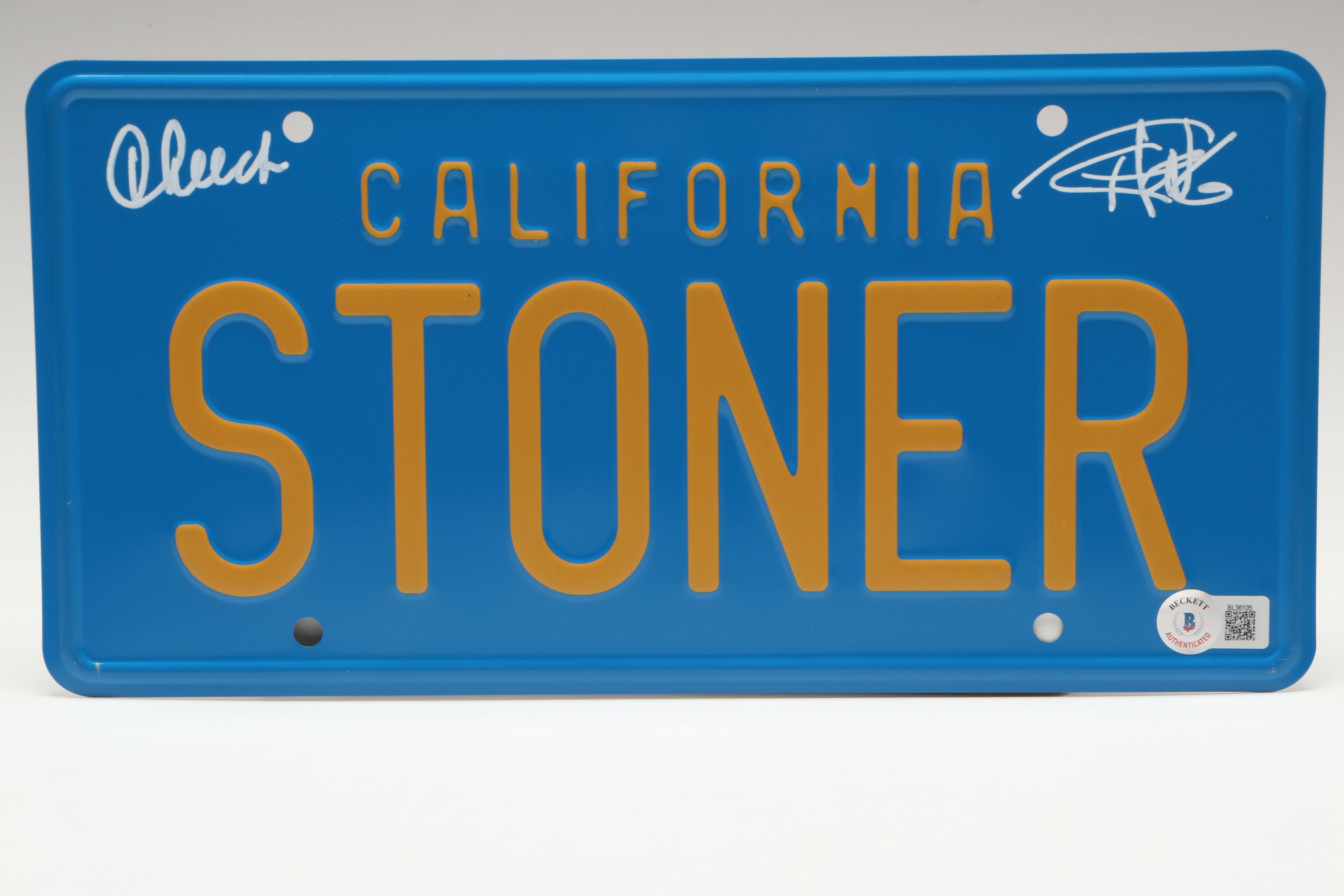 Cheech & Chong Signed "California Stoner" License Plate, Beckett