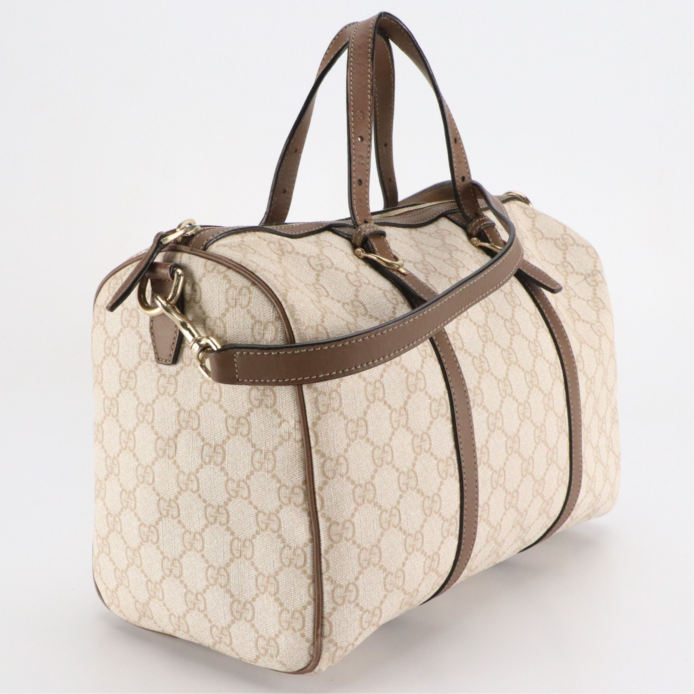 Gucci GG Supreme Canvas and Leather Joy Boston Medium Two-Way Bag