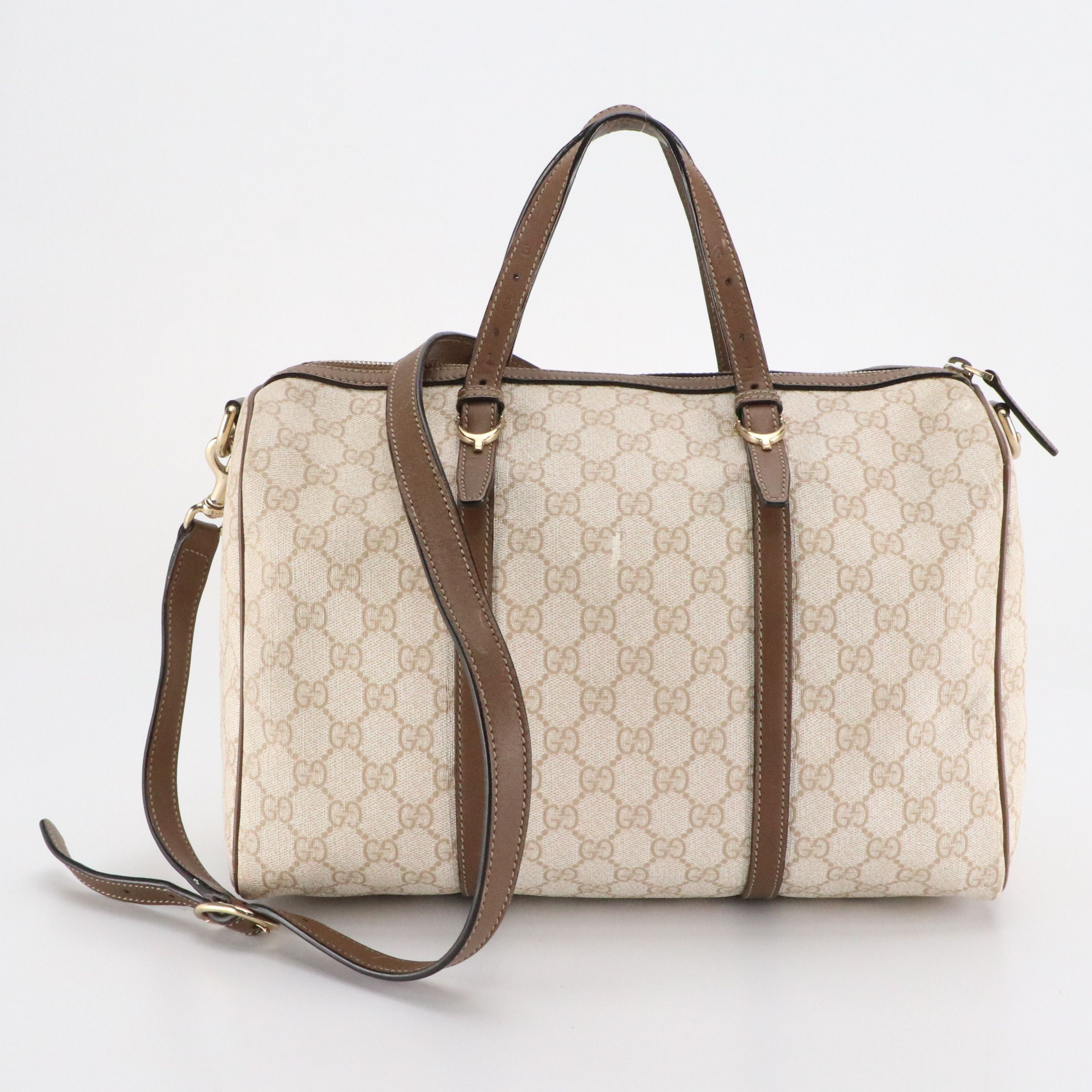 Gucci GG Supreme Canvas and Leather Joy Boston Medium Two-Way Bag