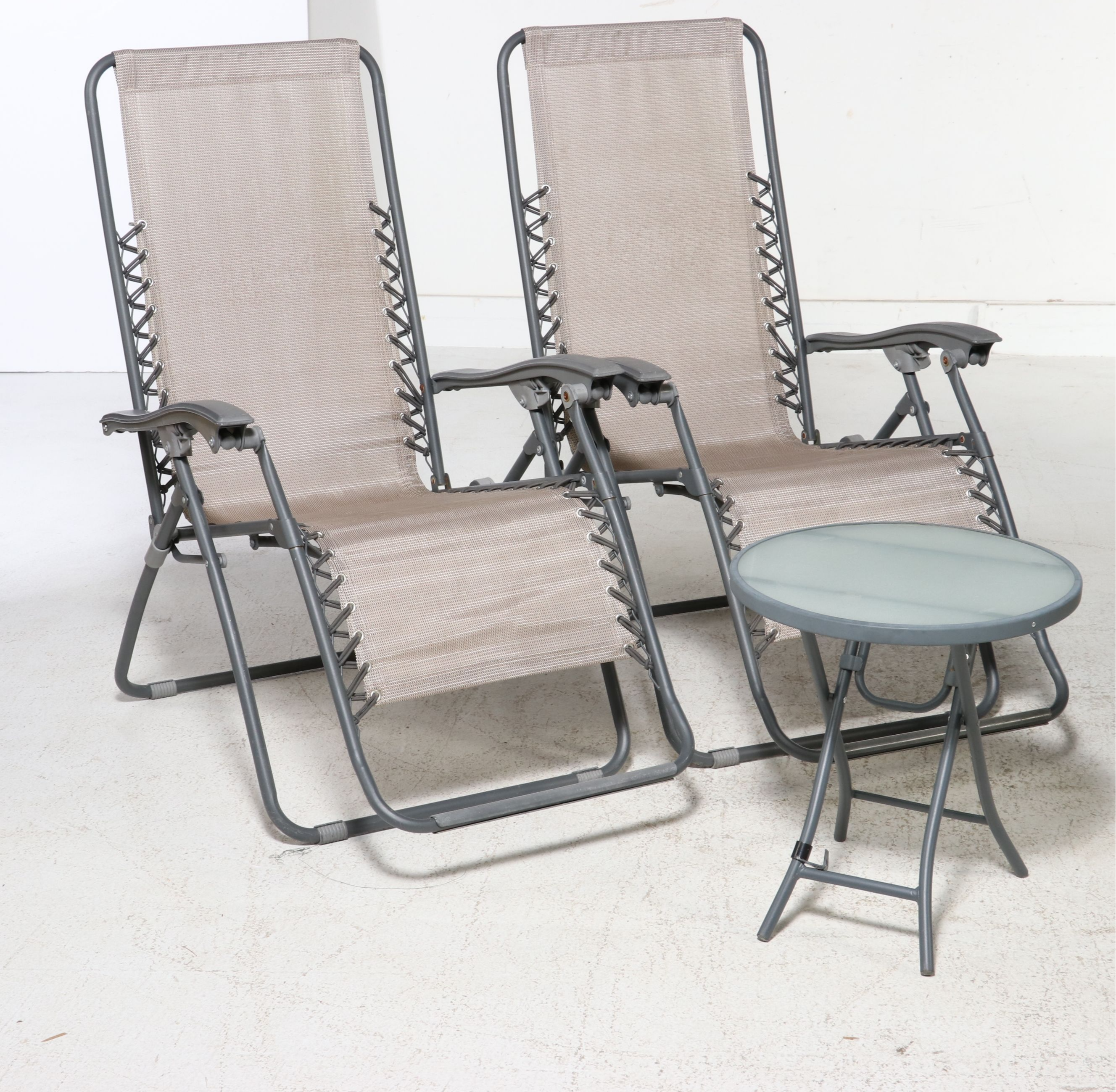 Outdoor Dining Table with Chairs, Lounge Chairs and Side Table