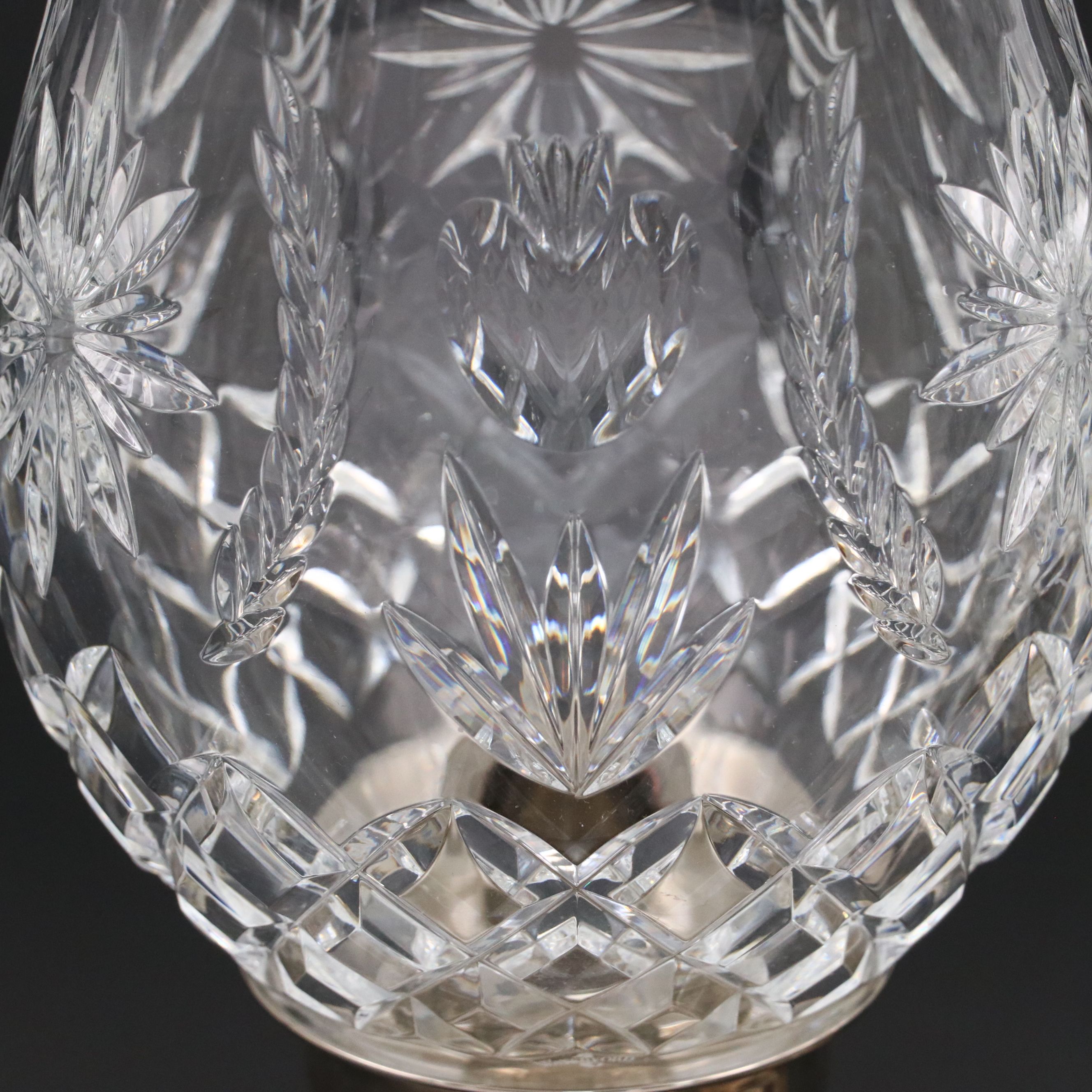 Waterford "Hope for Abundance" Crystal Hurricane Candle Holder Pair