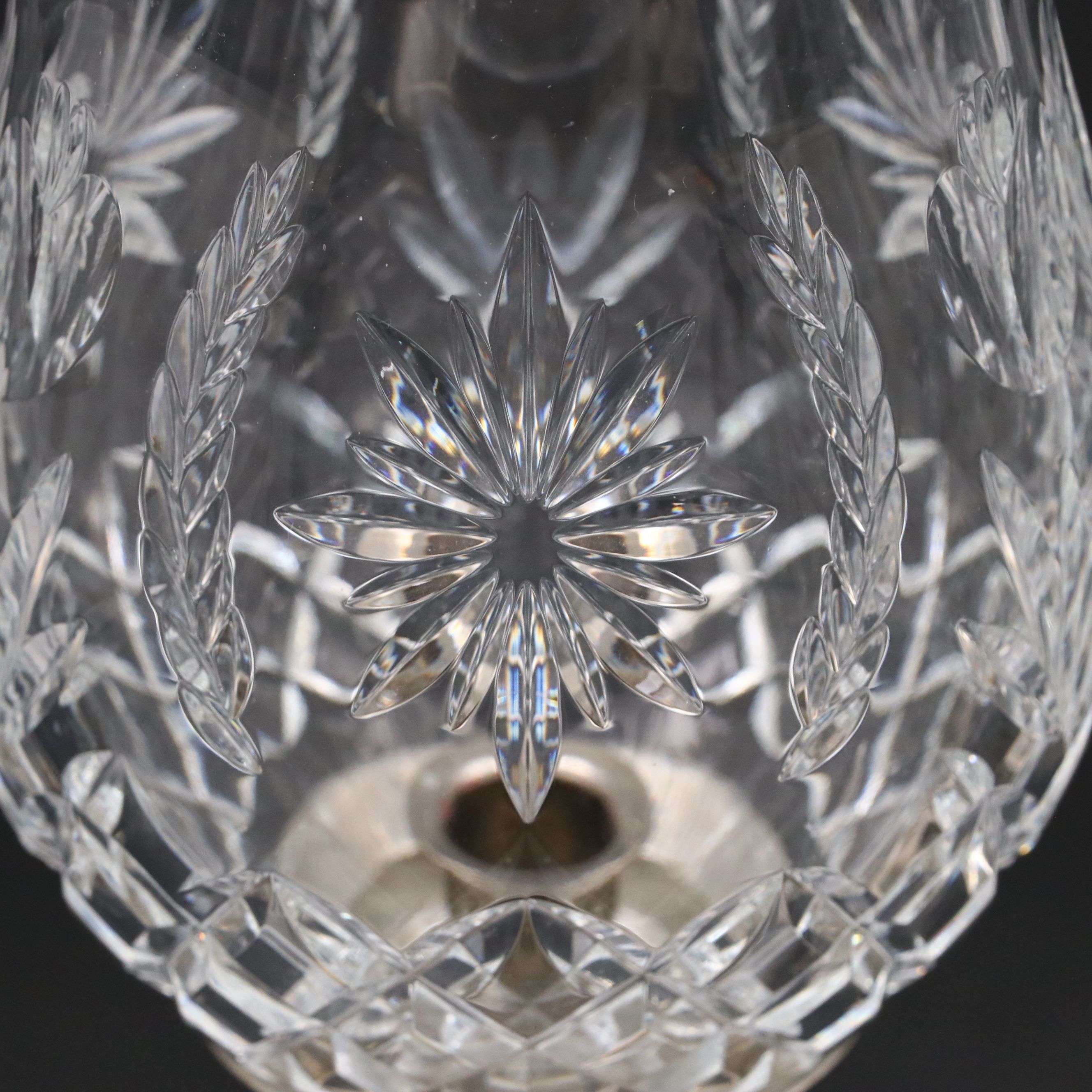 Waterford "Hope for Abundance" Crystal Hurricane Candle Holder Pair