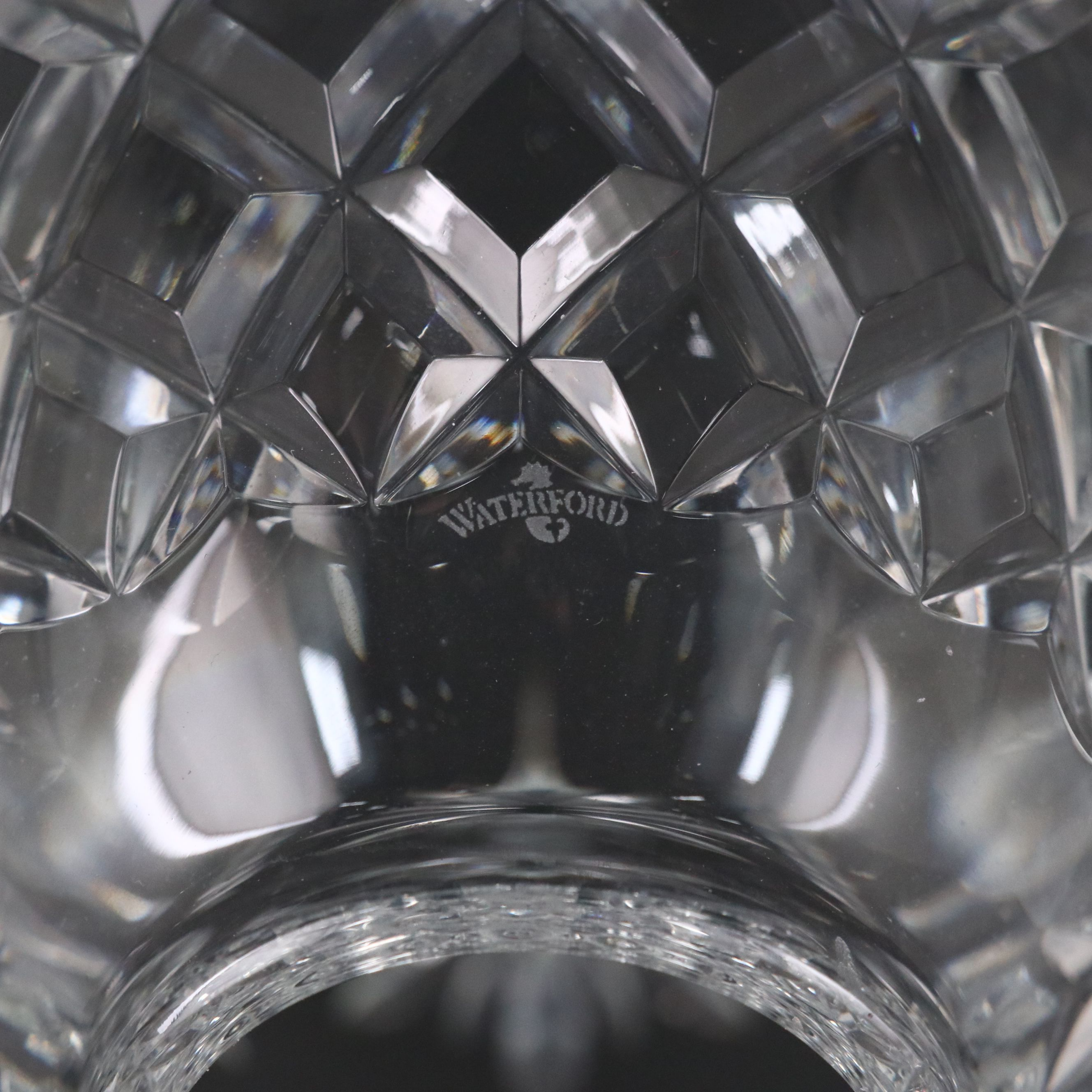 Waterford "Hope for Abundance" Crystal Hurricane Candle Holder Pair