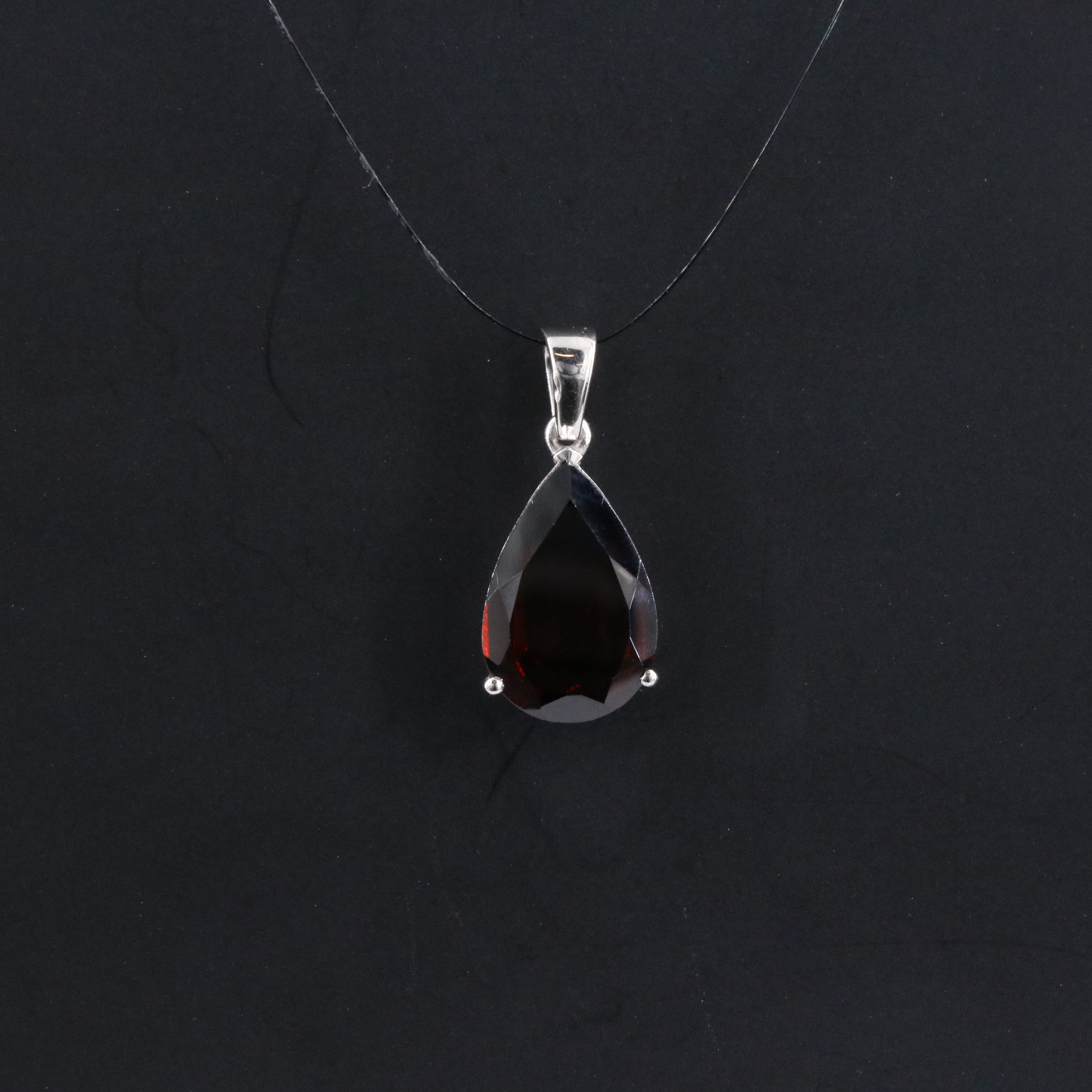 Platinum Garnet Pendant
