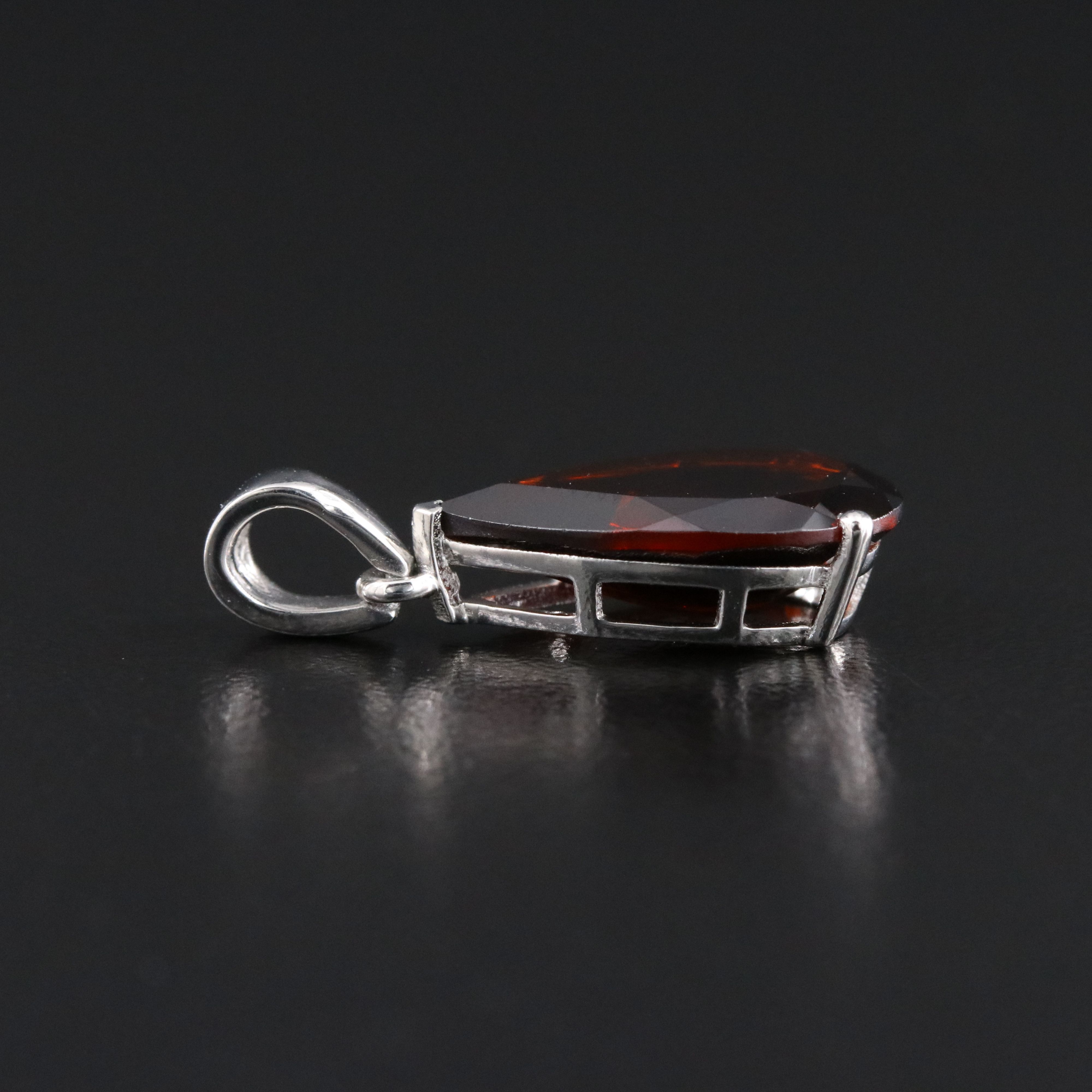 Platinum Garnet Pendant